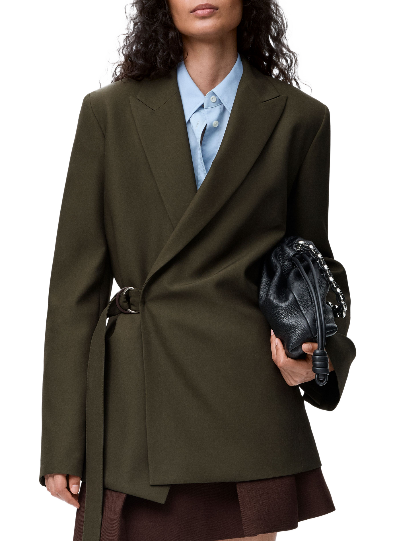 Tailored draped wool blazer LOEWE Green