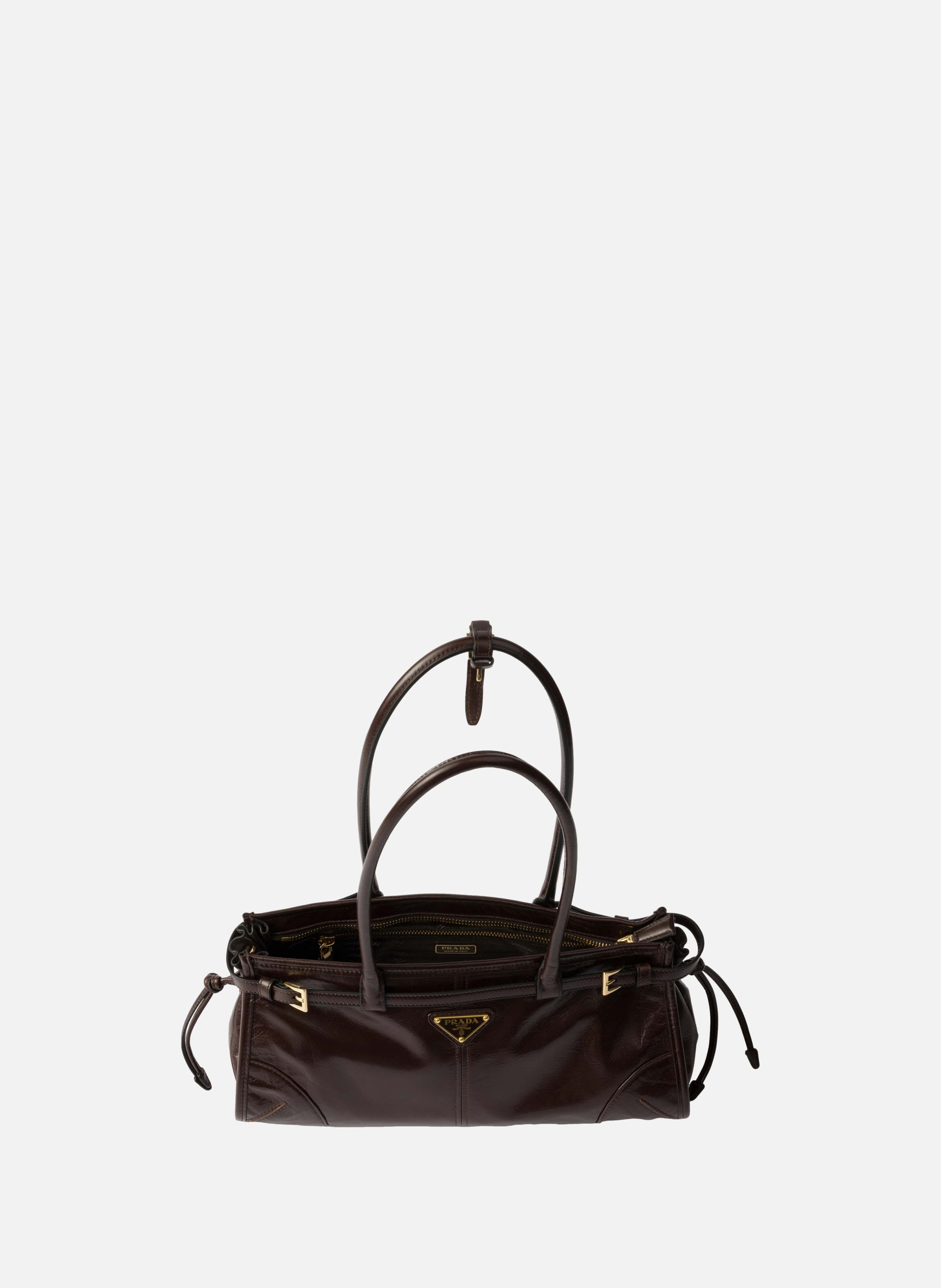 Sac à main prada bonnie en cuir PRADA Marron