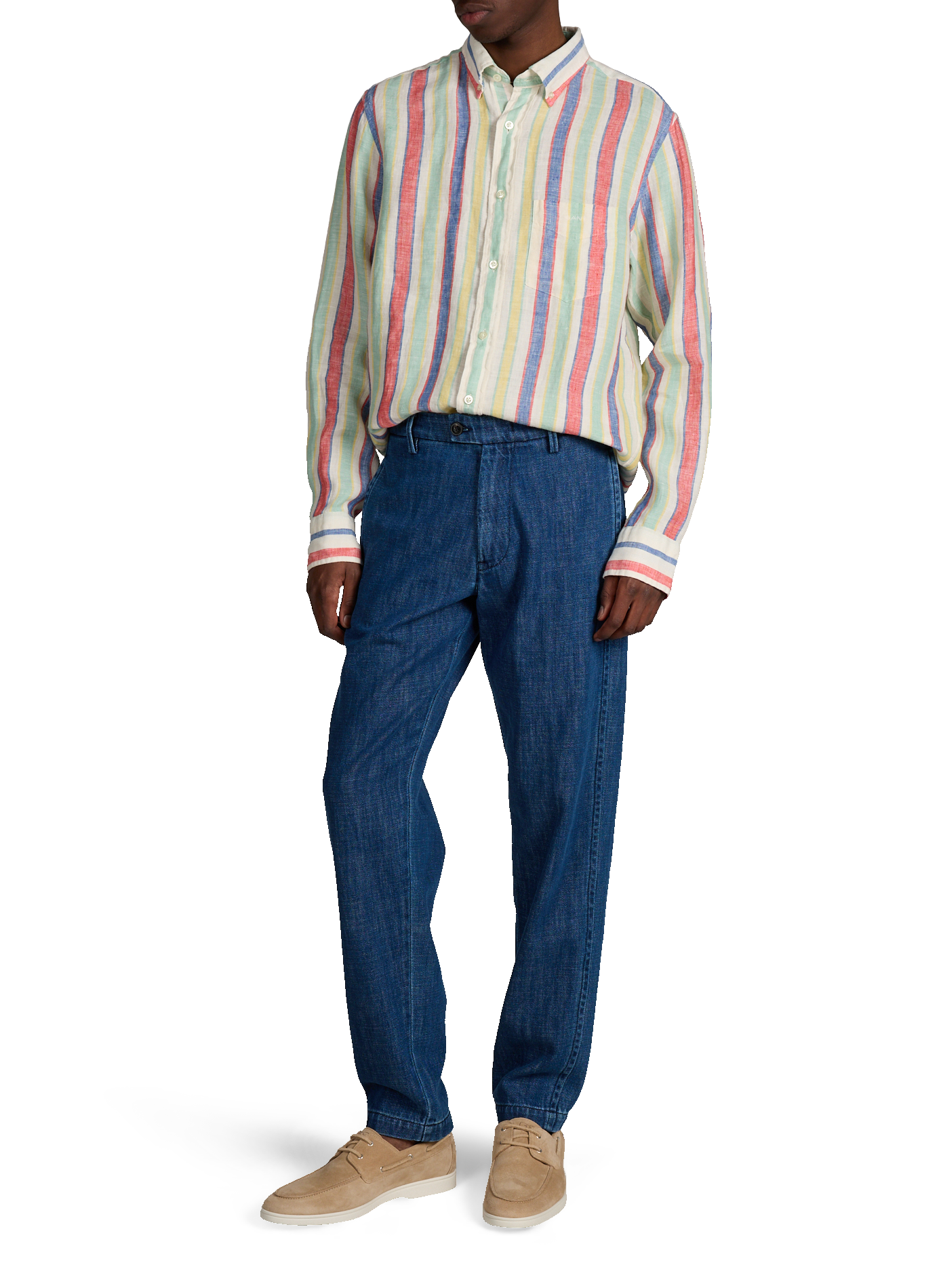 Chemise droite rayée en lin GANT Multicolore