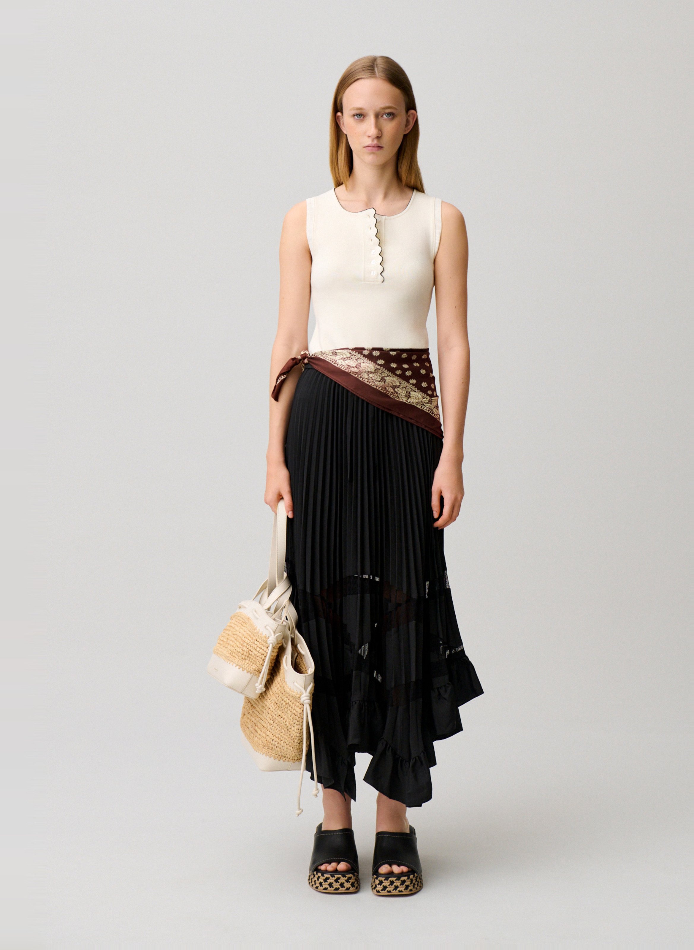 Jupe longue plissée CLAUDIE PIERLOT Noir