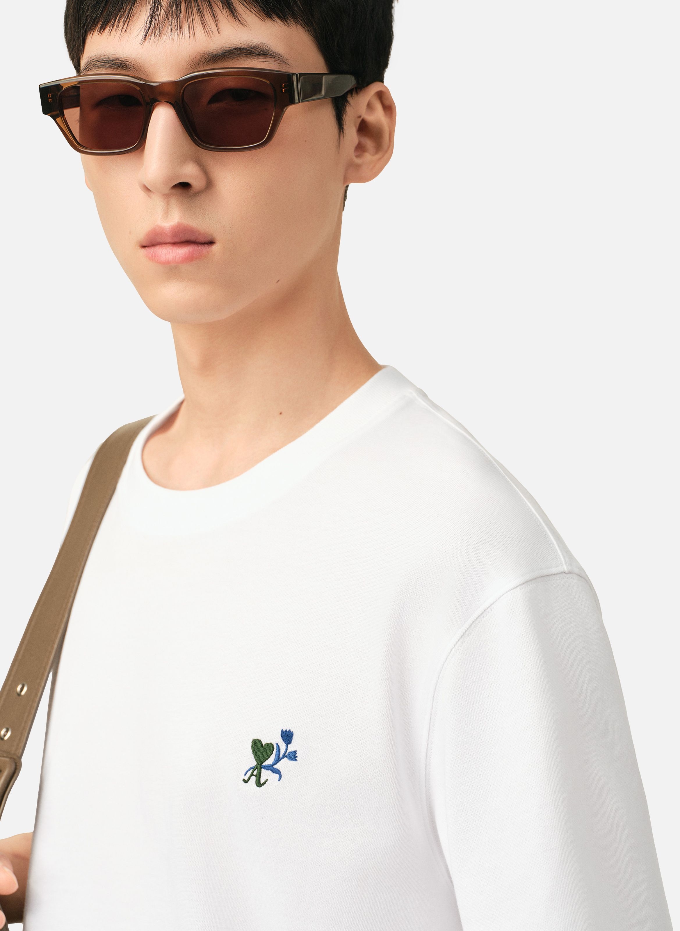 T-shirt ami de coeur tulipe unisexe en coton AMI PARIS Blanc