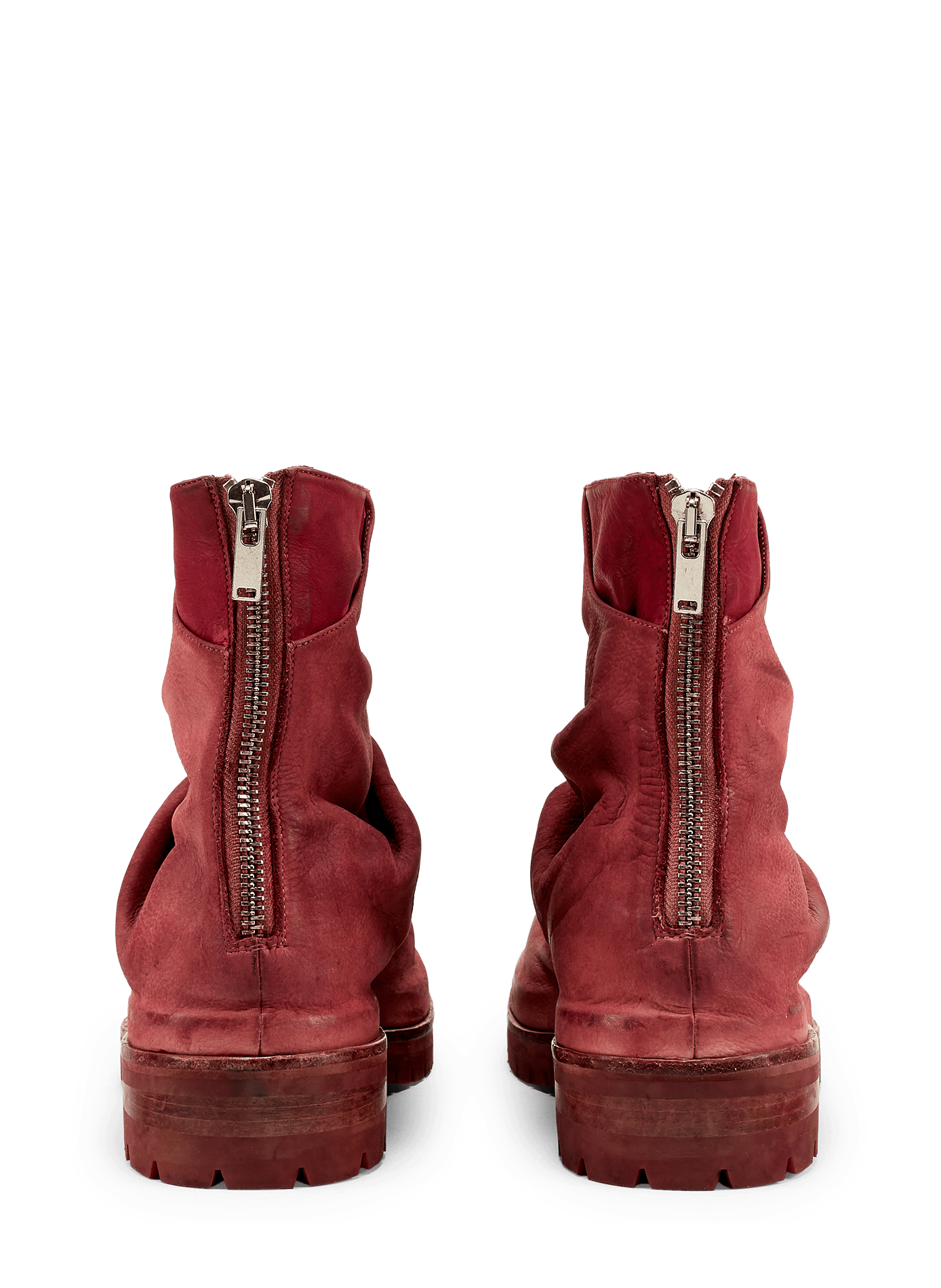 Bottines Marathon aspect délavé en cuir  424 Rouge