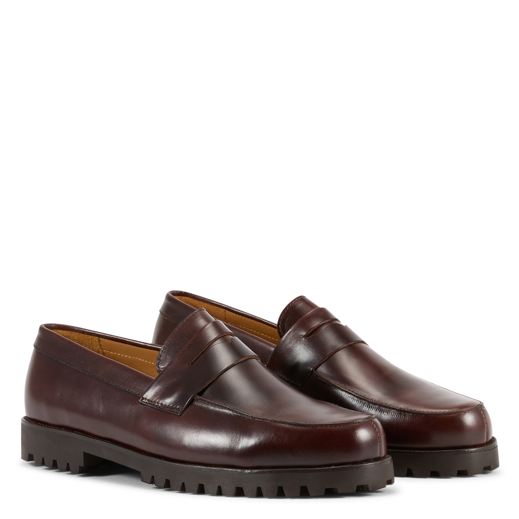 Frank leather moccasins with serrated sole BOBBIES Brown