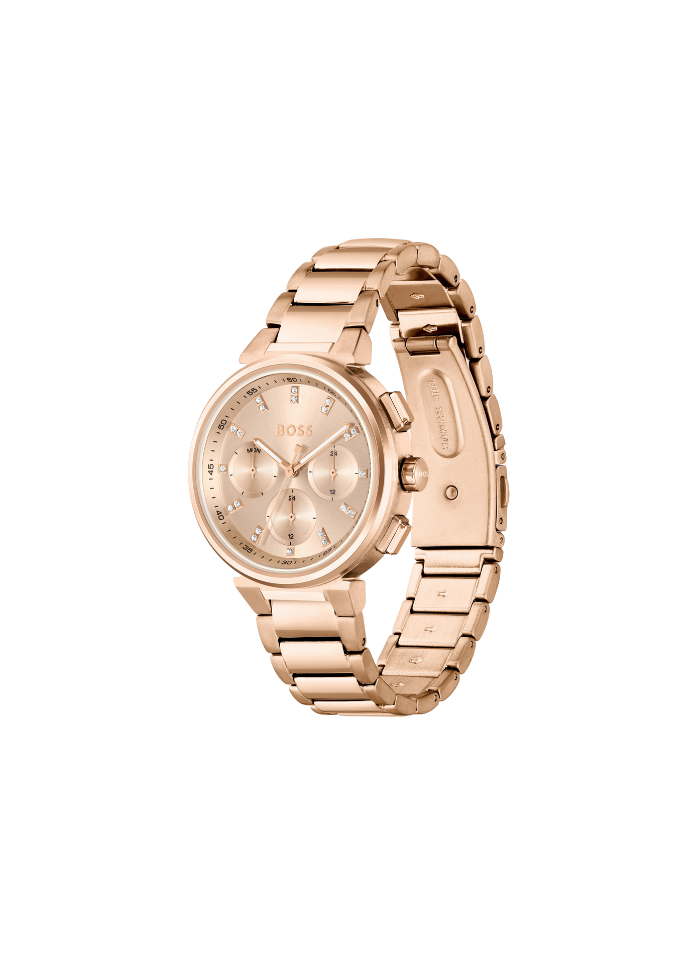 Montre quartz One en acier inoxydable BOSS MONTRES Doré