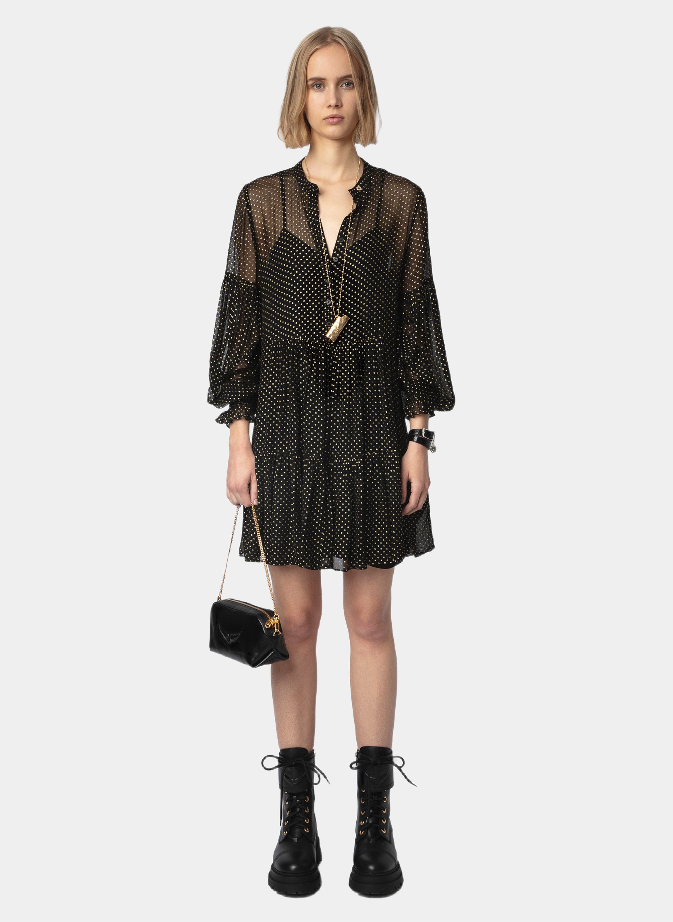 Kurzes transparentes Kleid "Randy" ZADIG&VOLTAIRE Schwarz