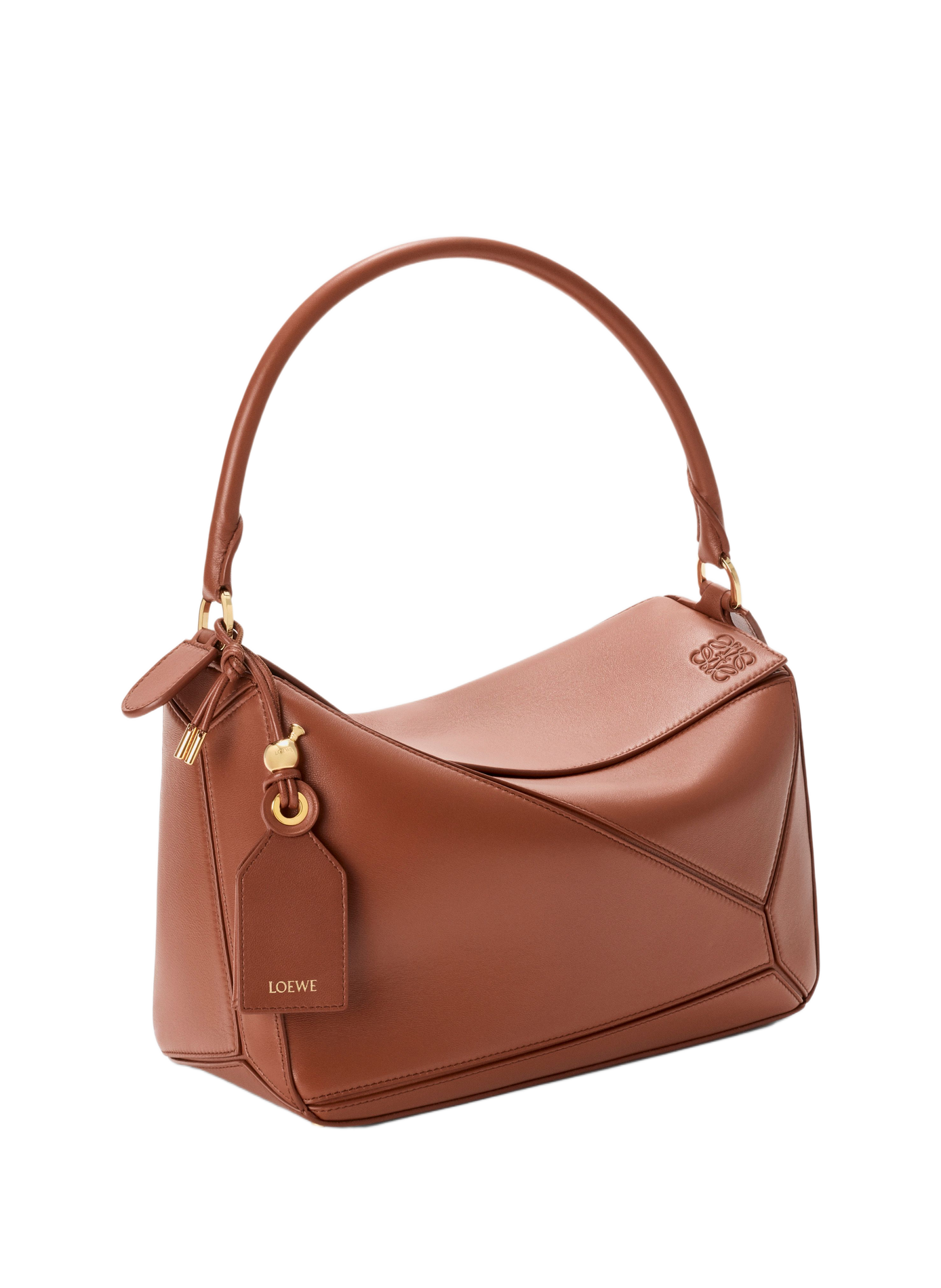 Medium Featherlight Puzzle Bag in Nappa Lambskin Leather LOEWE Brown