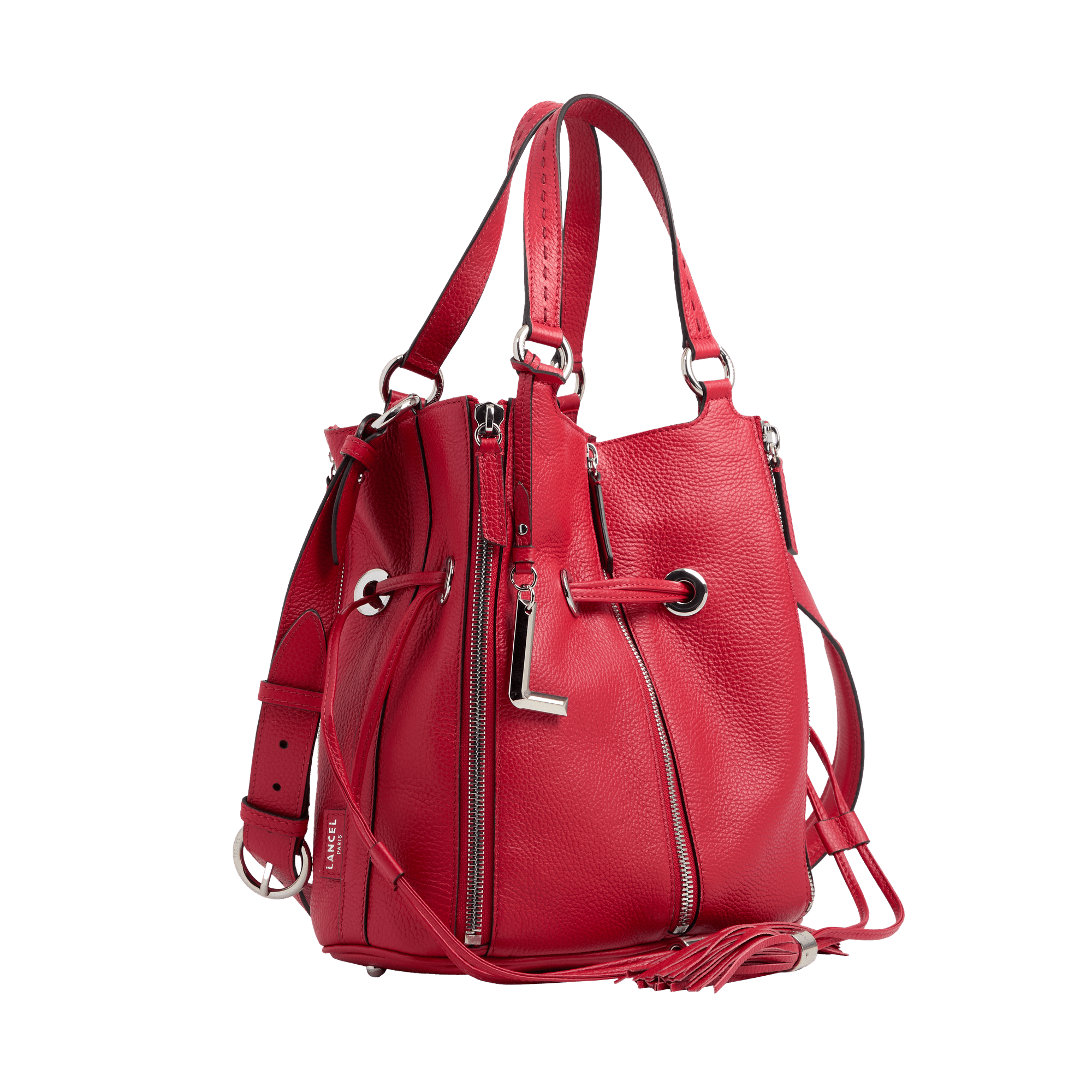 Handtas eerste flirt capsule 150 jaar in kalfsleer LANCEL Rood