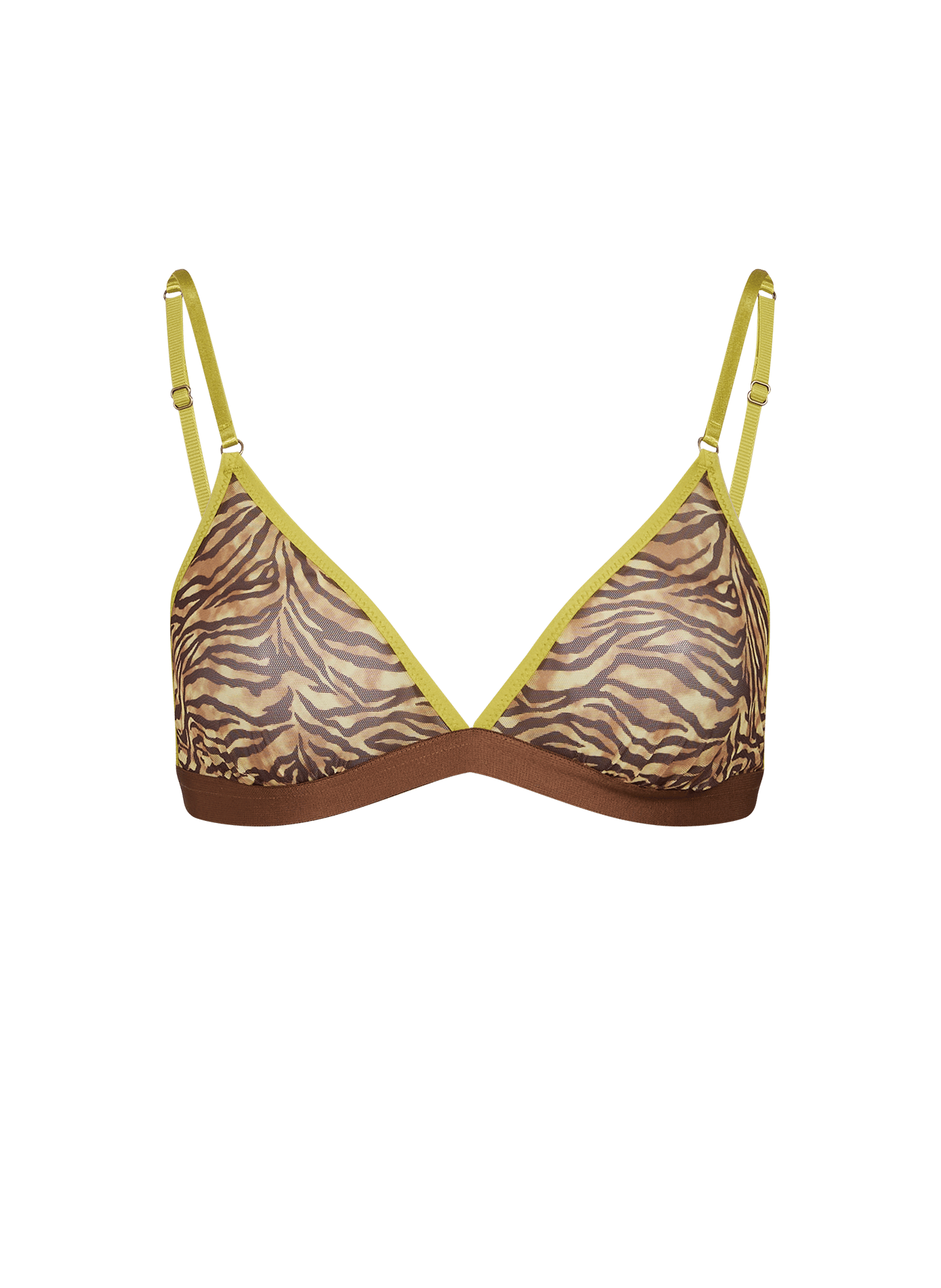 Soutien-gorge triangle imprimé LOVE STORIES Marron