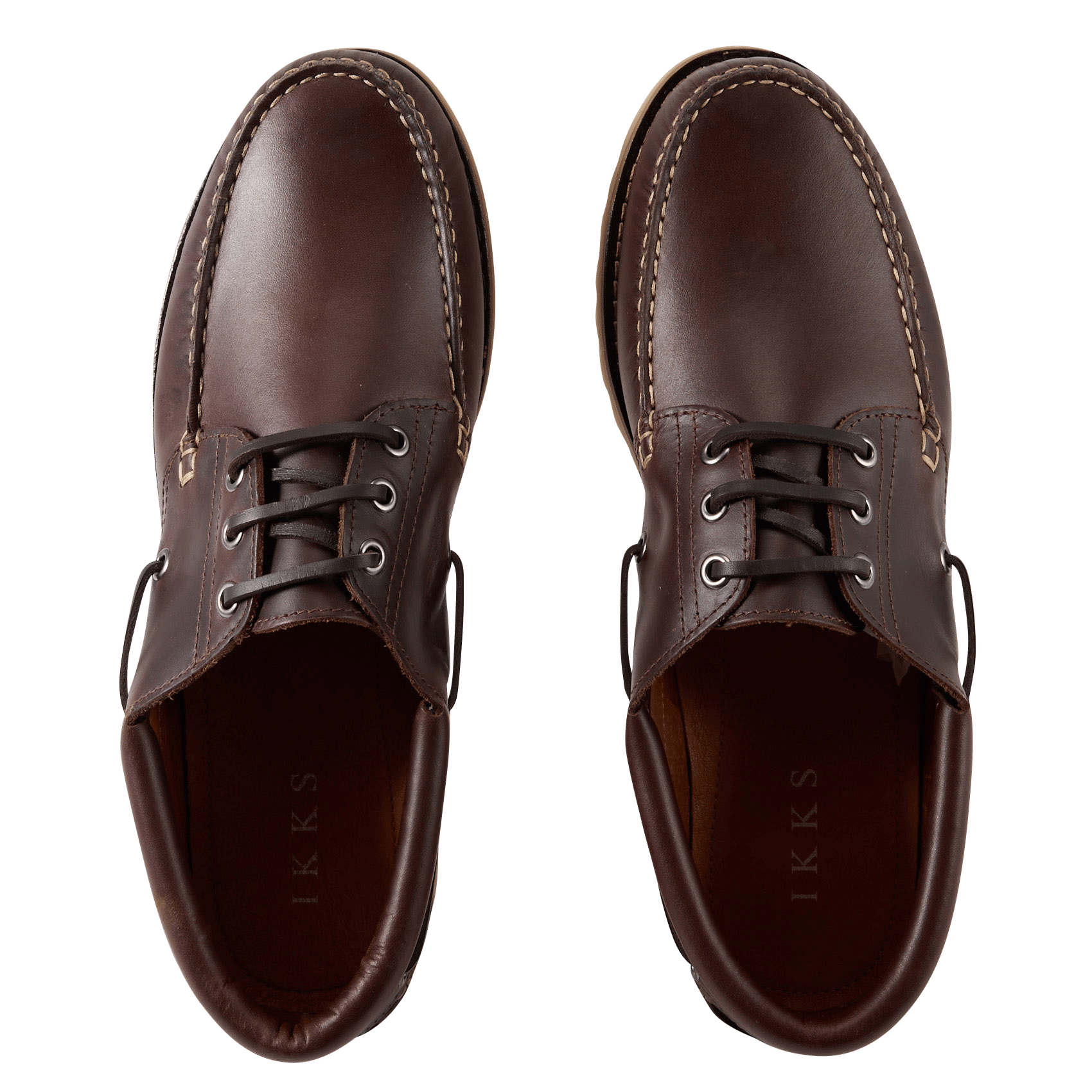 Chaussures bateau en cuir IKKS Marron