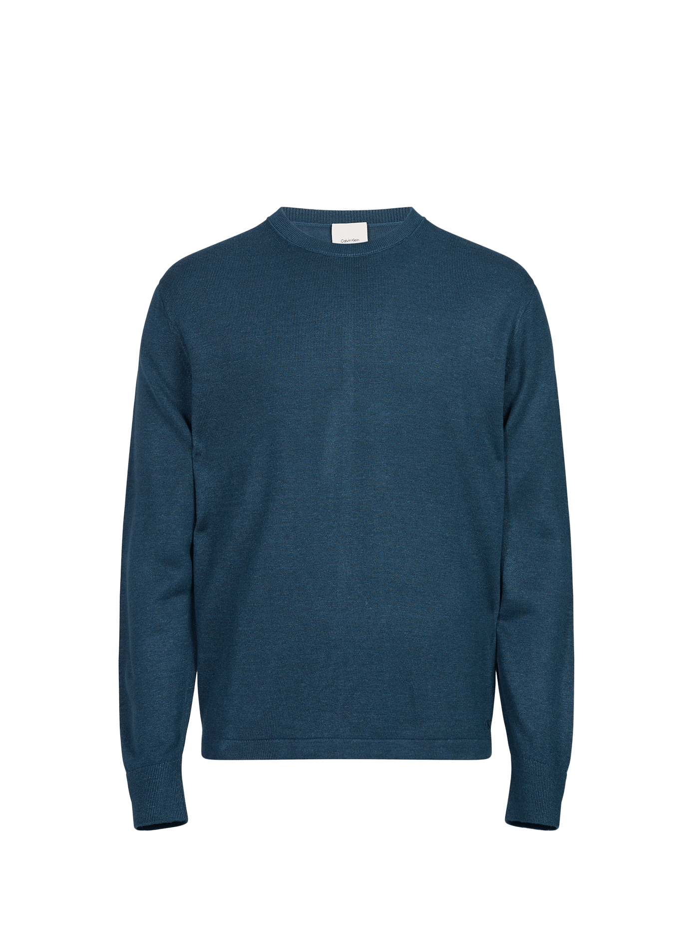 Gerader Rundhalsausschnitt-Pullover aus Leinenmischung CALVIN KLEIN Blau