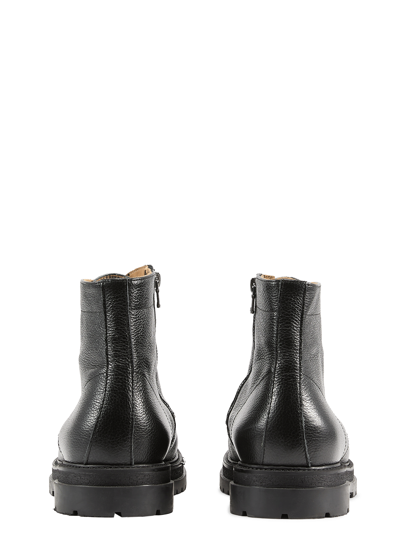 Grained leather lace-up ankle boots SAISON 1865 Black
