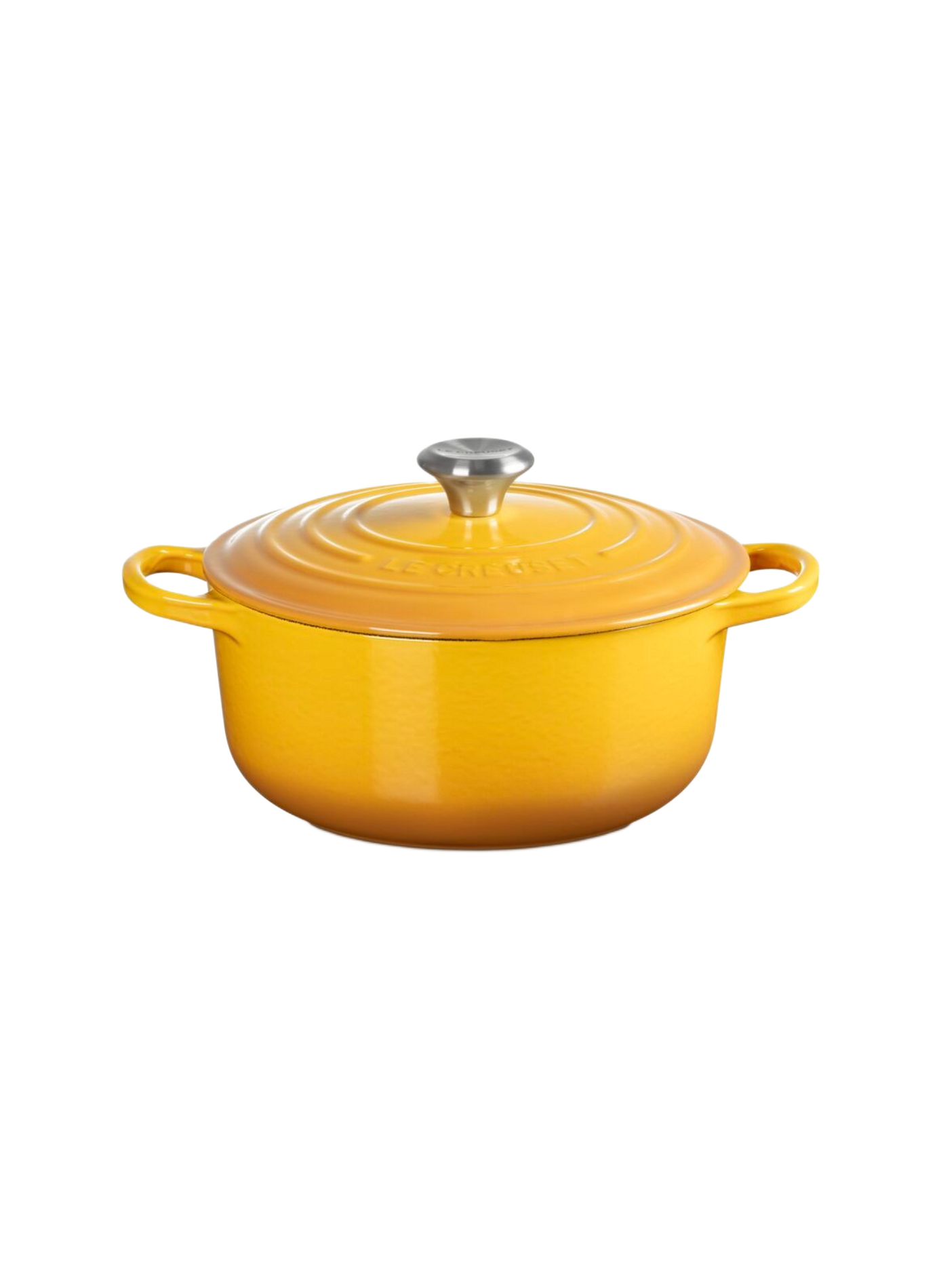 Runde emaillierte Gusseisen-Cocotte LE CREUSET Gelb