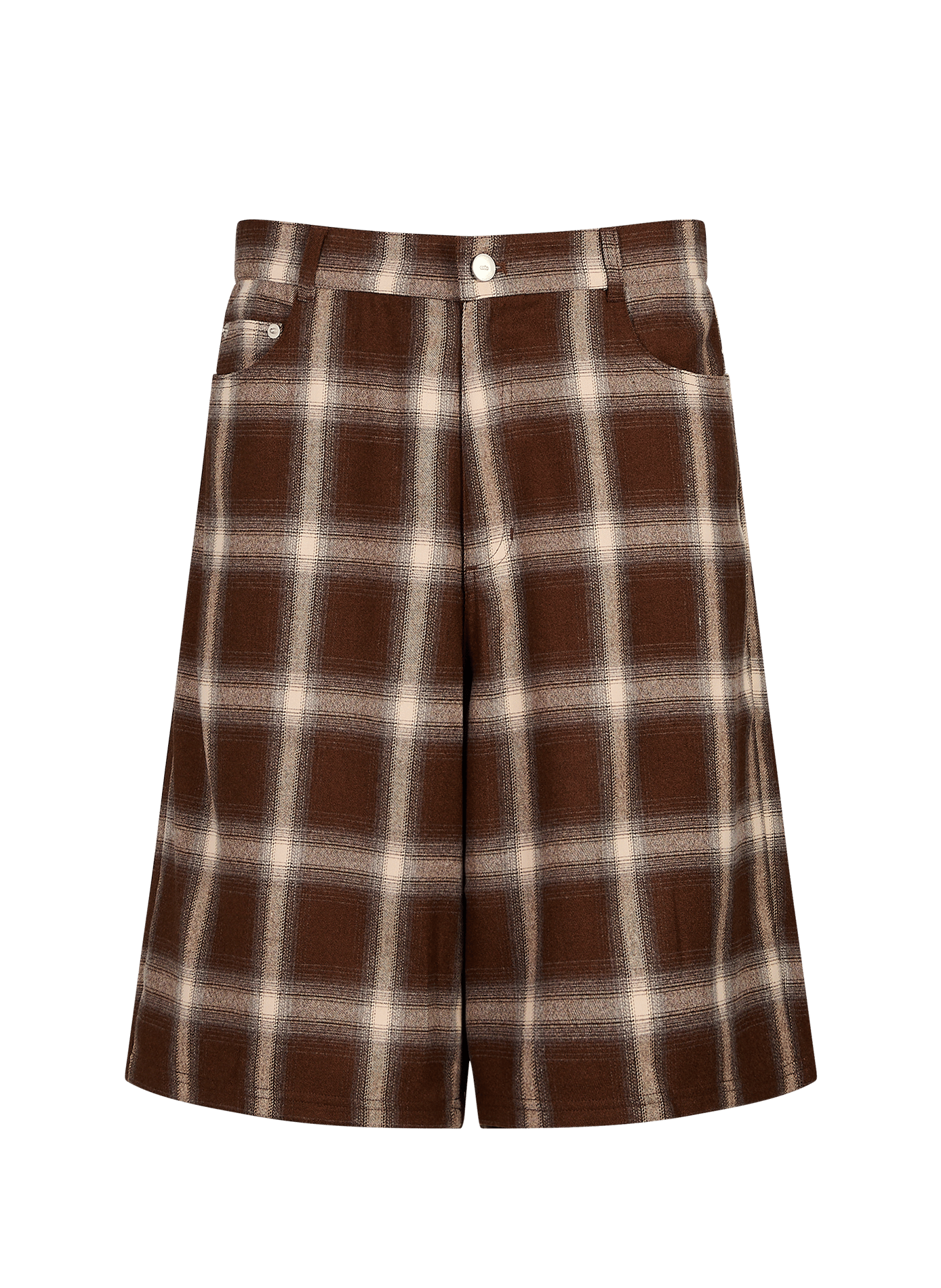 Straight Bermuda Shorts with Plaid Print ARTE ANTWERP Brown