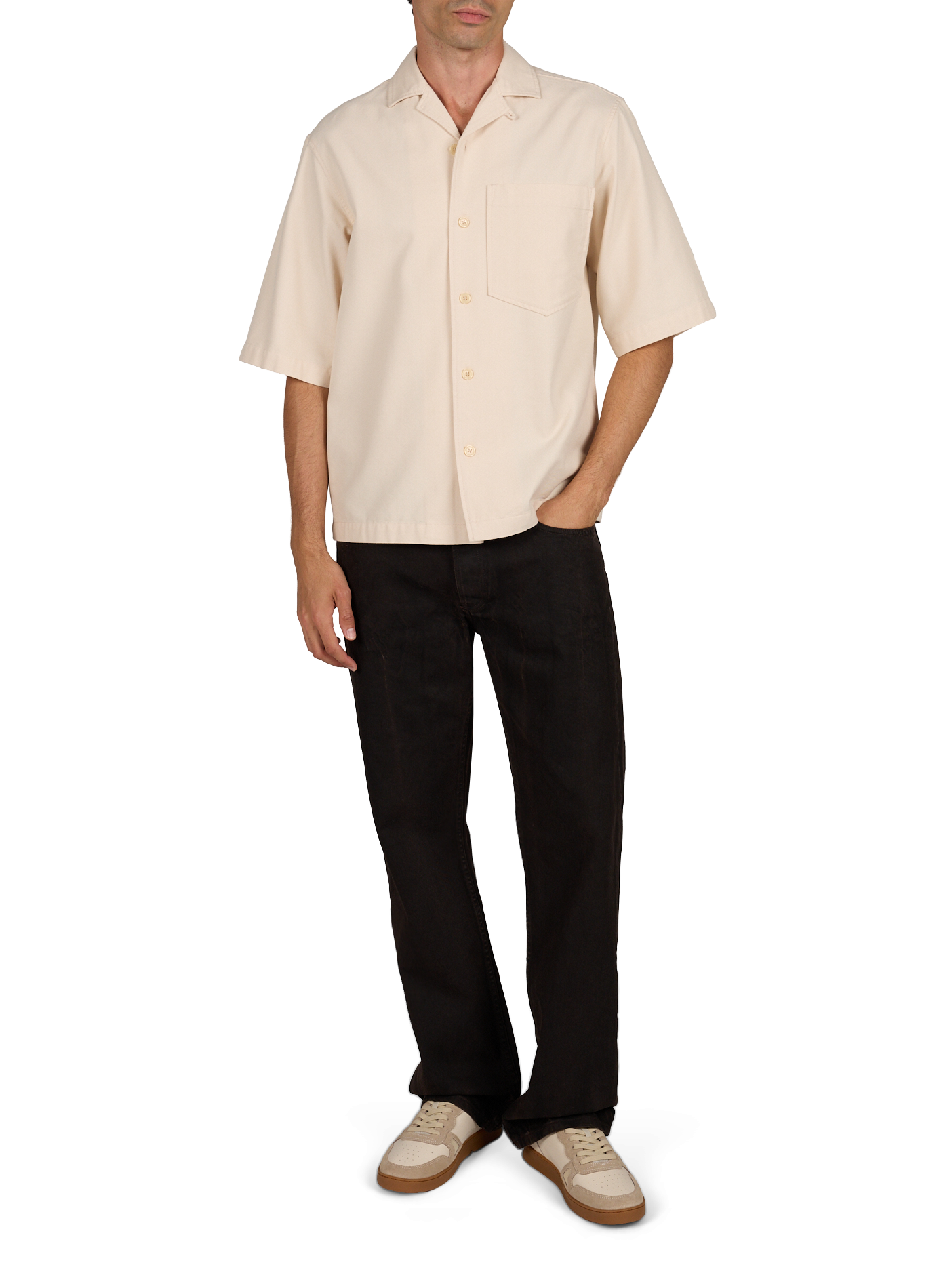 Korte mouwen overhemd Cody van katoen MINIMUM Beige