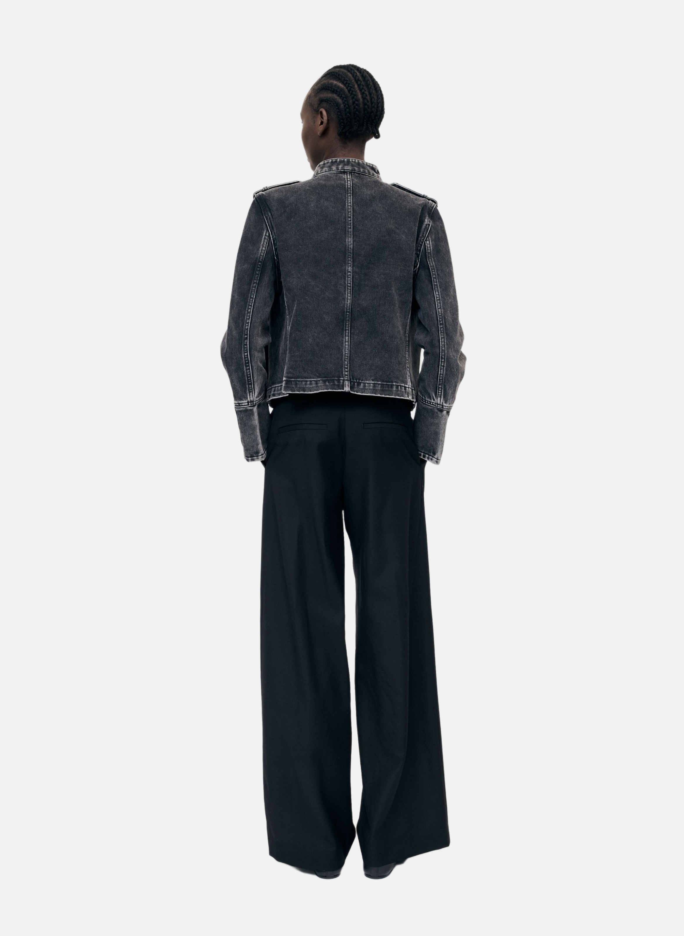 Blouson style officier en denim THE KOOPLES Noir