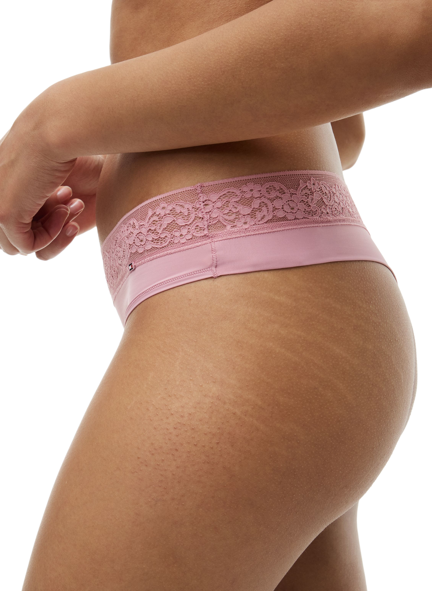 Plain thong with lace waistband TOMMY HILFIGER Pink