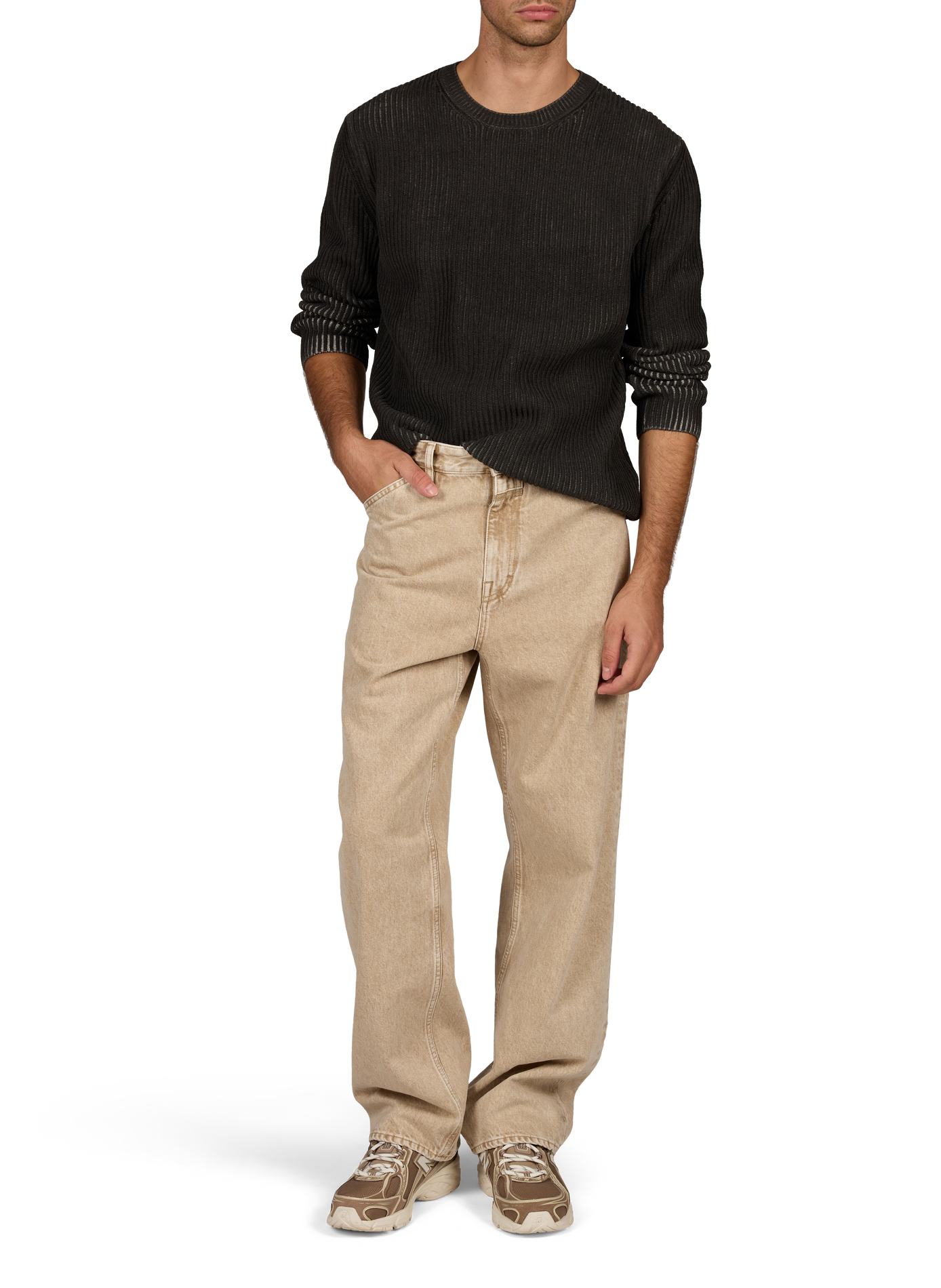 Gerader Rundhalspullover aus Baumwolle CP COMPANY Grau