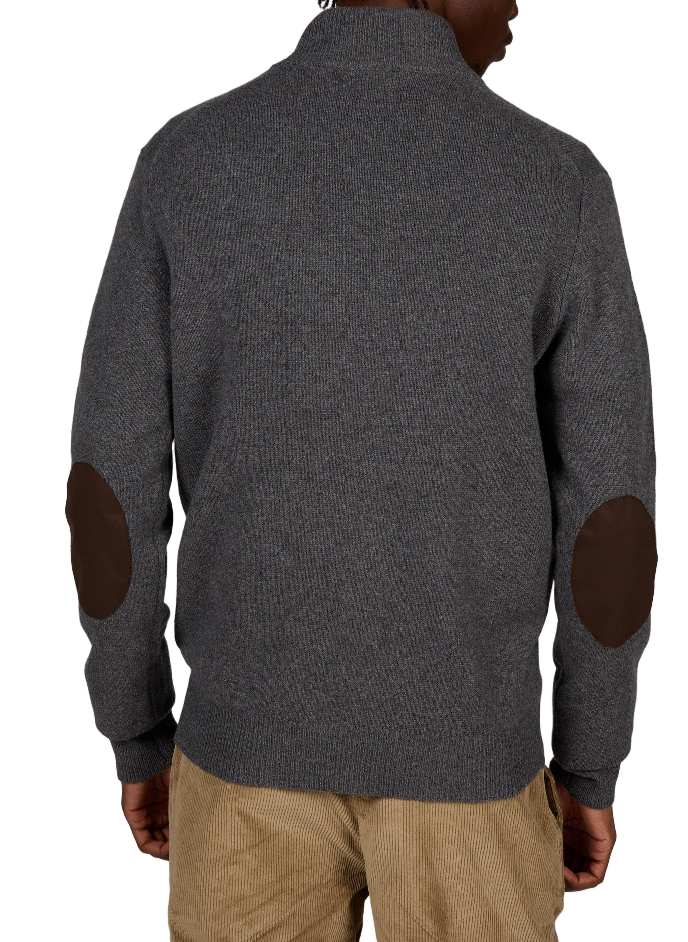 Straight-fit zip-up high-neck wool jumper HACKETT Grey