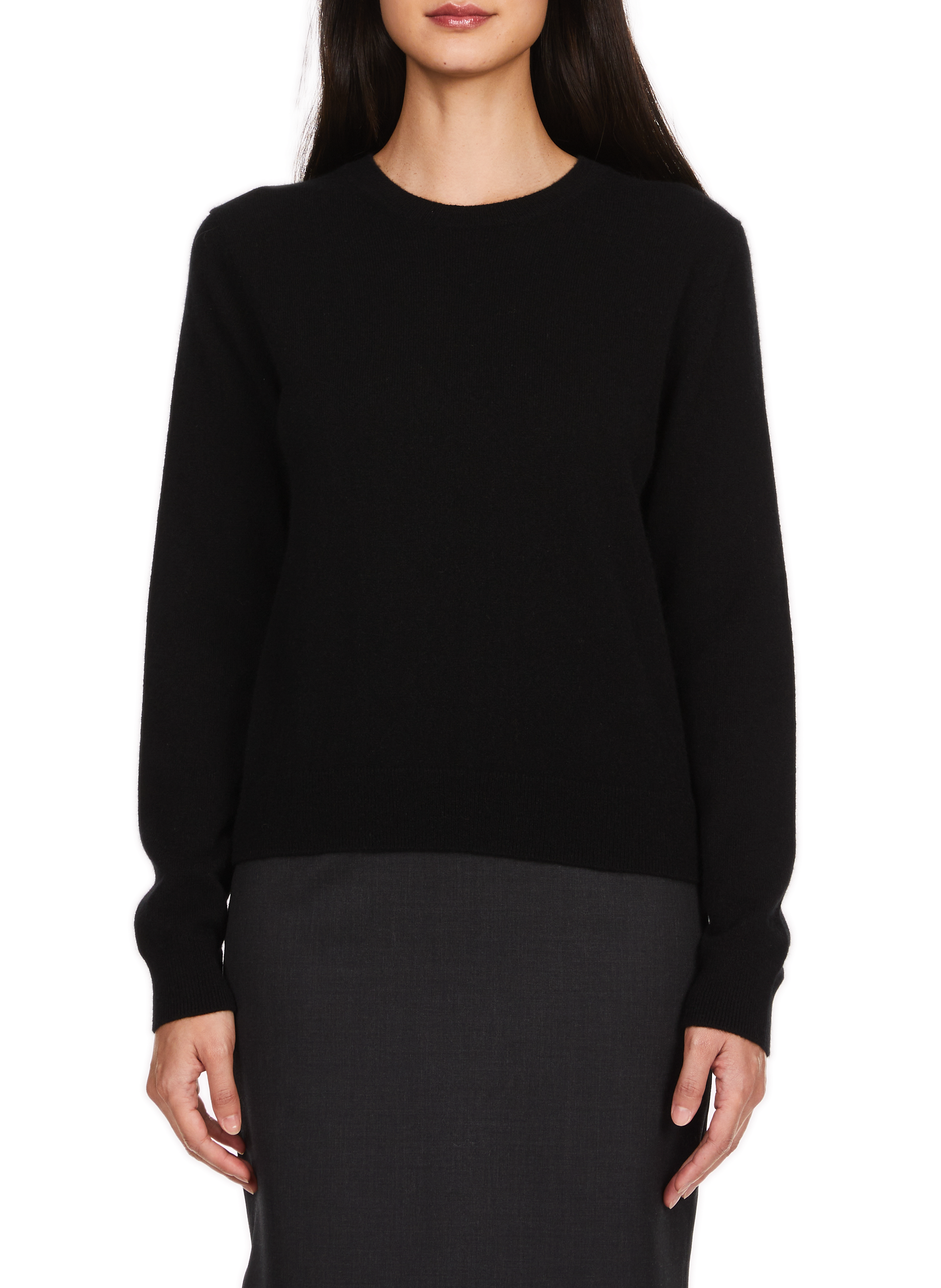 Pull droit Qiria col rond en cachemire SAISON 1865 Noir