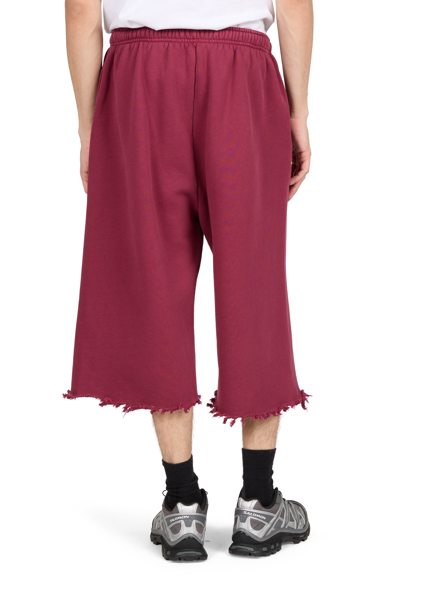 Plain wide-leg cotton Bermuda shorts WILLY CHAVARRIA Red