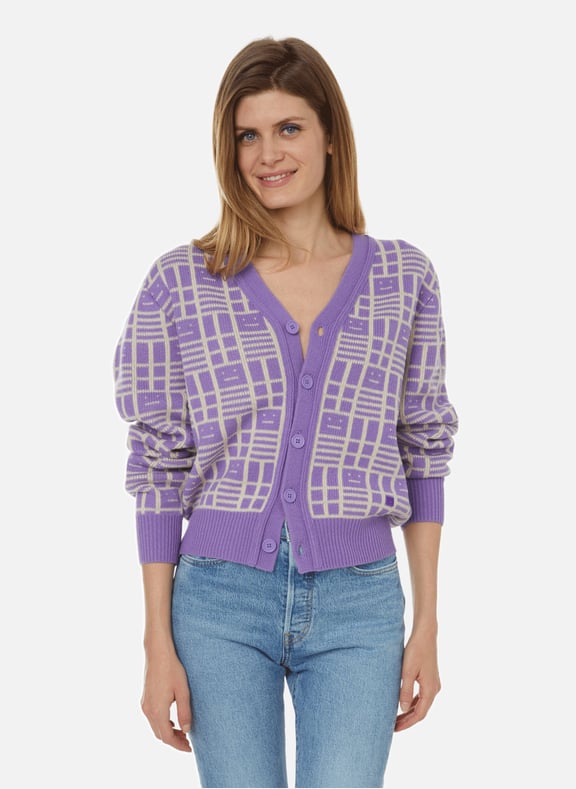 Logo cardigan Purple by ACNE STUDIOS ACNE STUDIOS Logo cardigan Purple