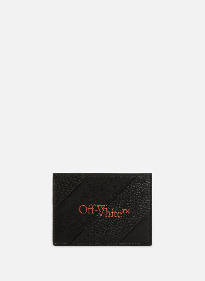 حامل بطاقات بشعار من الجلد OFF-WHITE