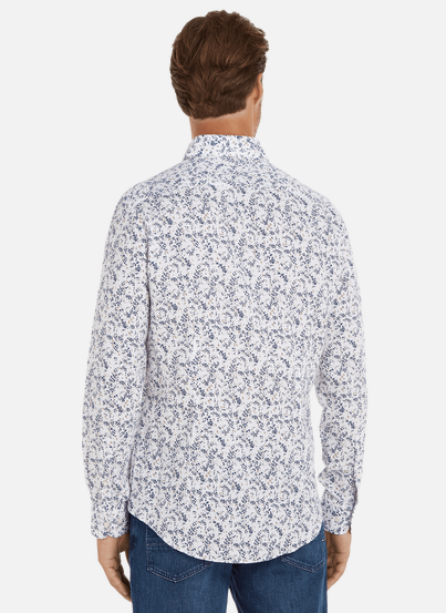 Cotton and linen printed shirt TOMMY HILFIGER