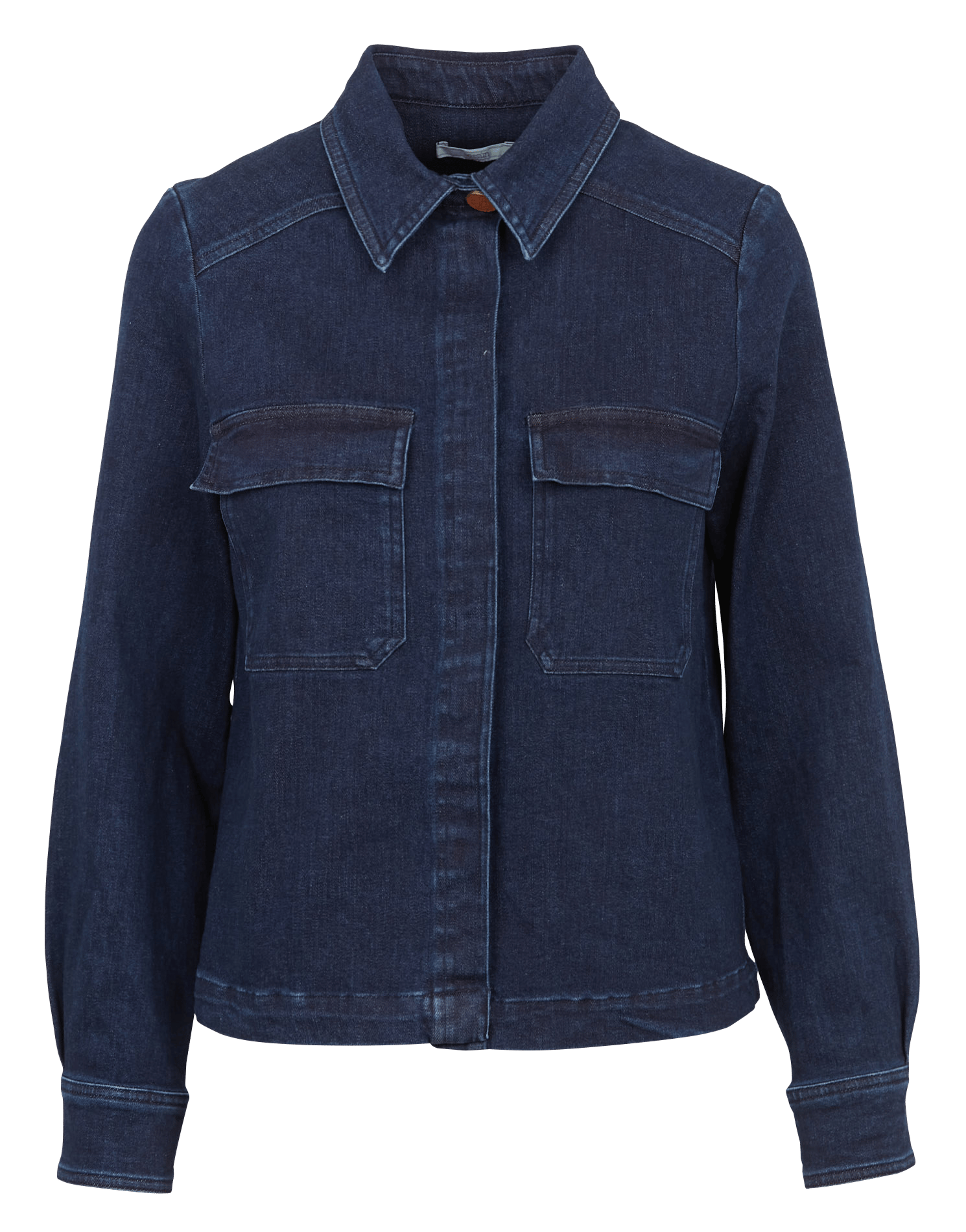 Veste courte droite en denim de coton léger guggen SESSUN Bleu