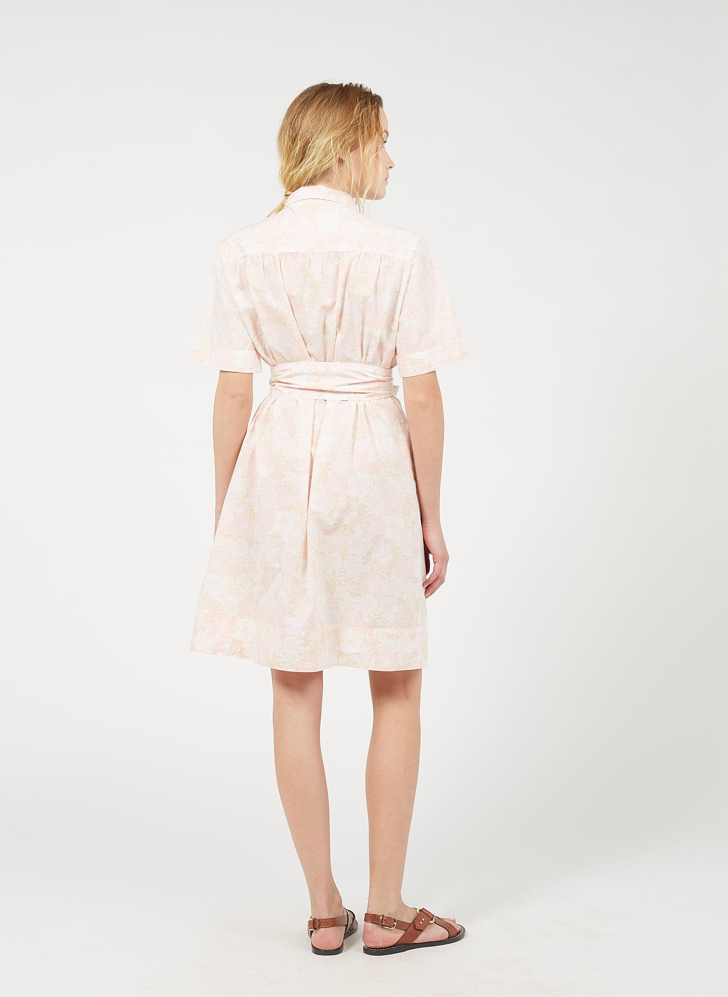 Sandales plates en cuir SOEUR Marron