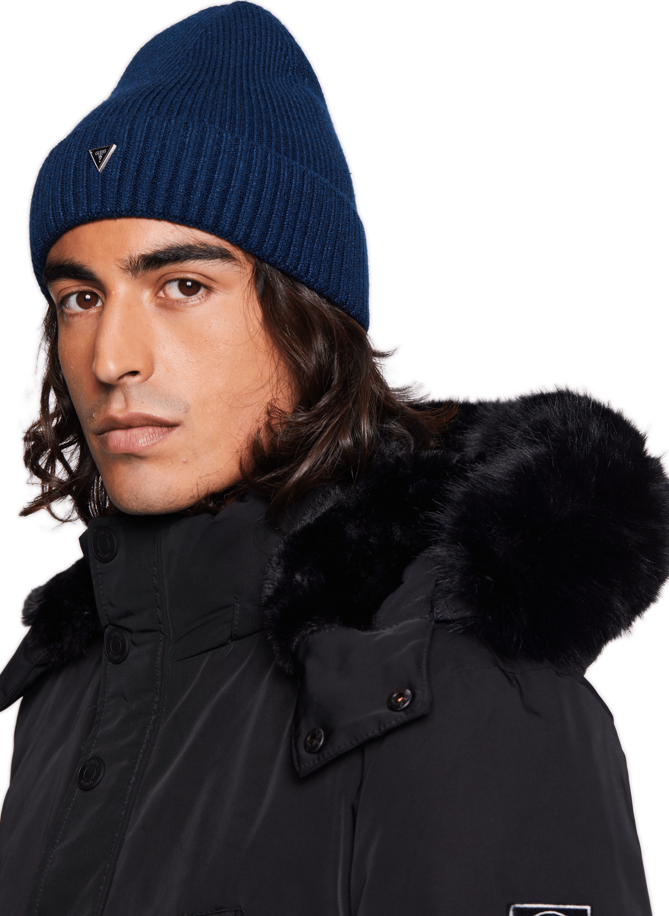 Logo beanie GUESS Blue