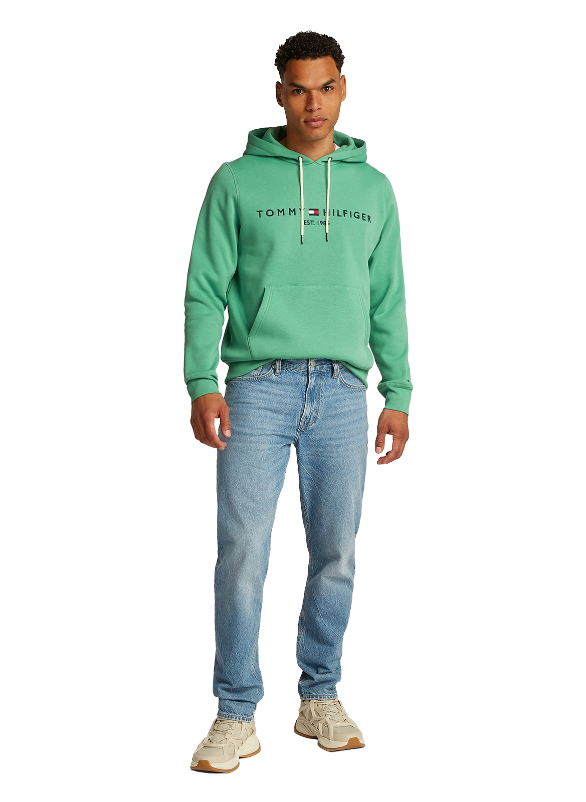 Hoodie en coton TOMMY HILFIGER Vert