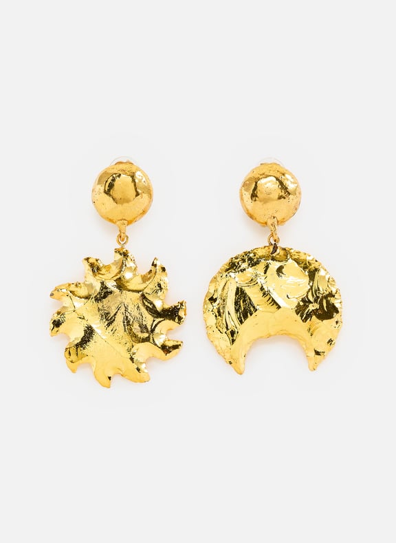Sun and Moon Earrings Golden by SYLVIA TOLEDANO SYLVIA TOLEDANO Sun and Moon Earrings Golden
