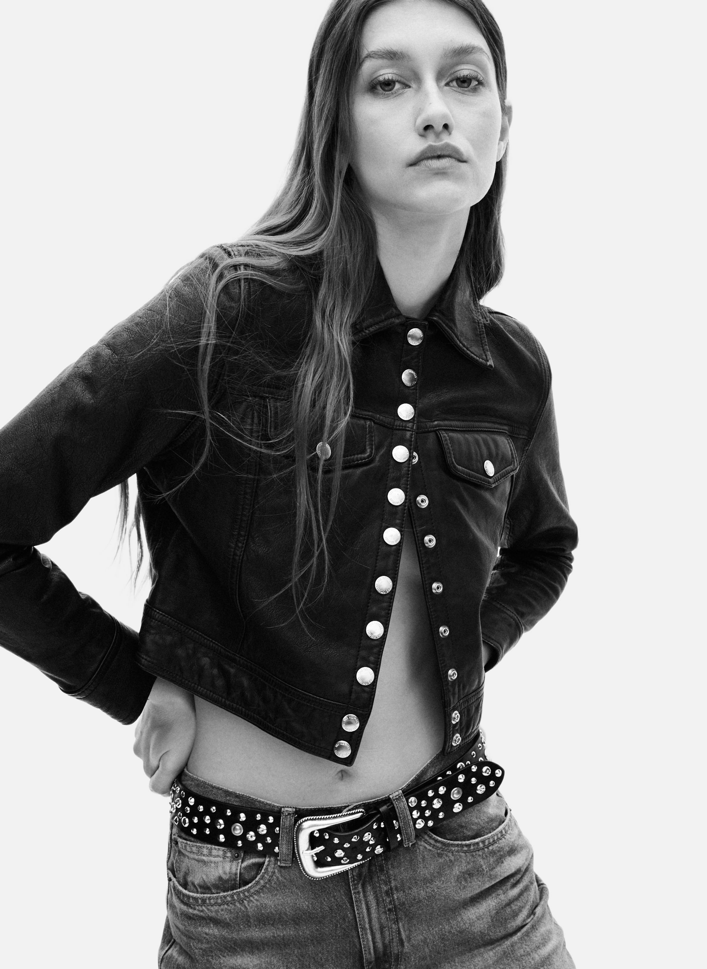 Blouson en cuir THE KOOPLES Noir