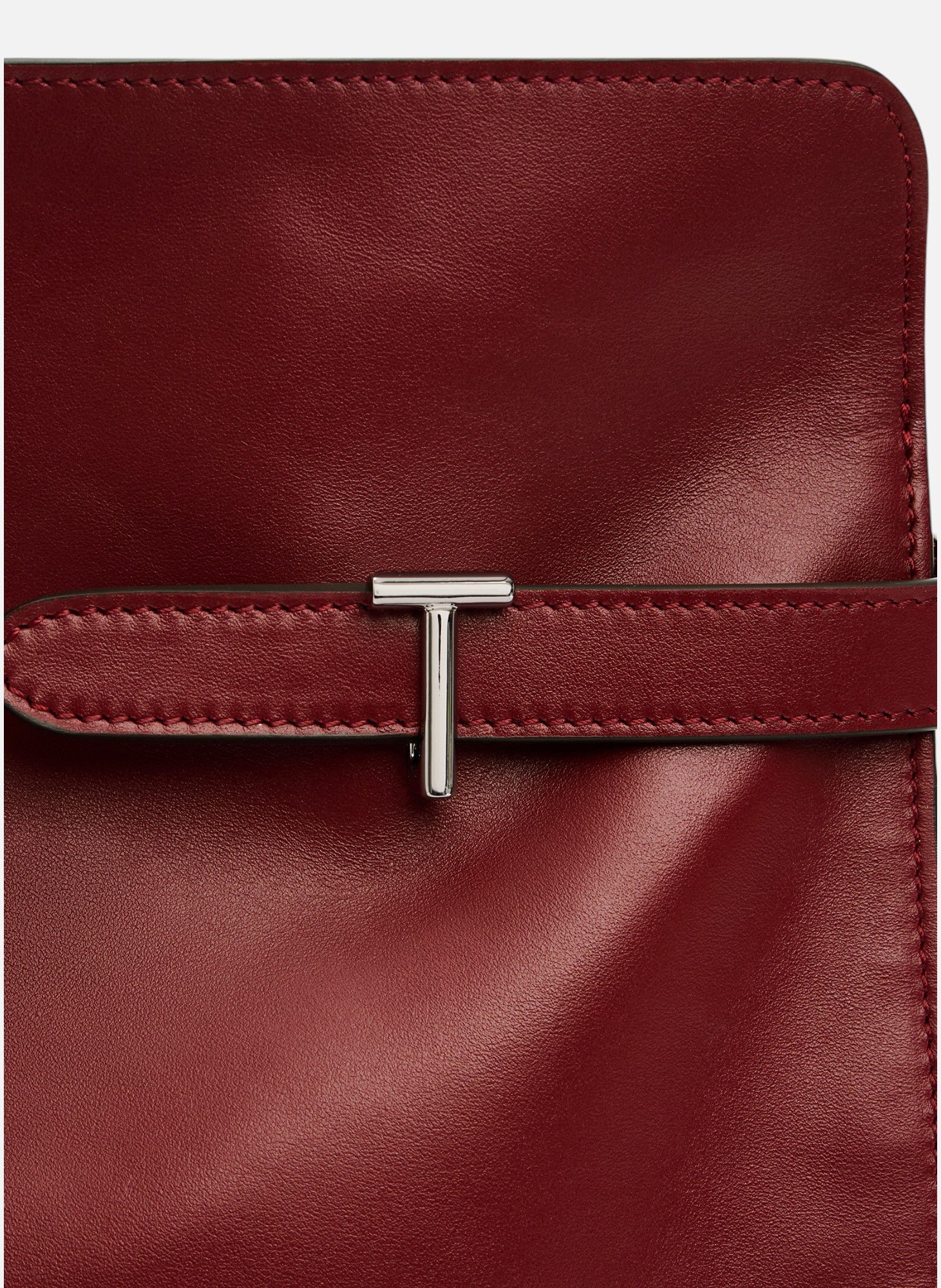 Sac porté épaule modèle maxi emie en cuir lisse et nubuck LE TANNEUR Rouge