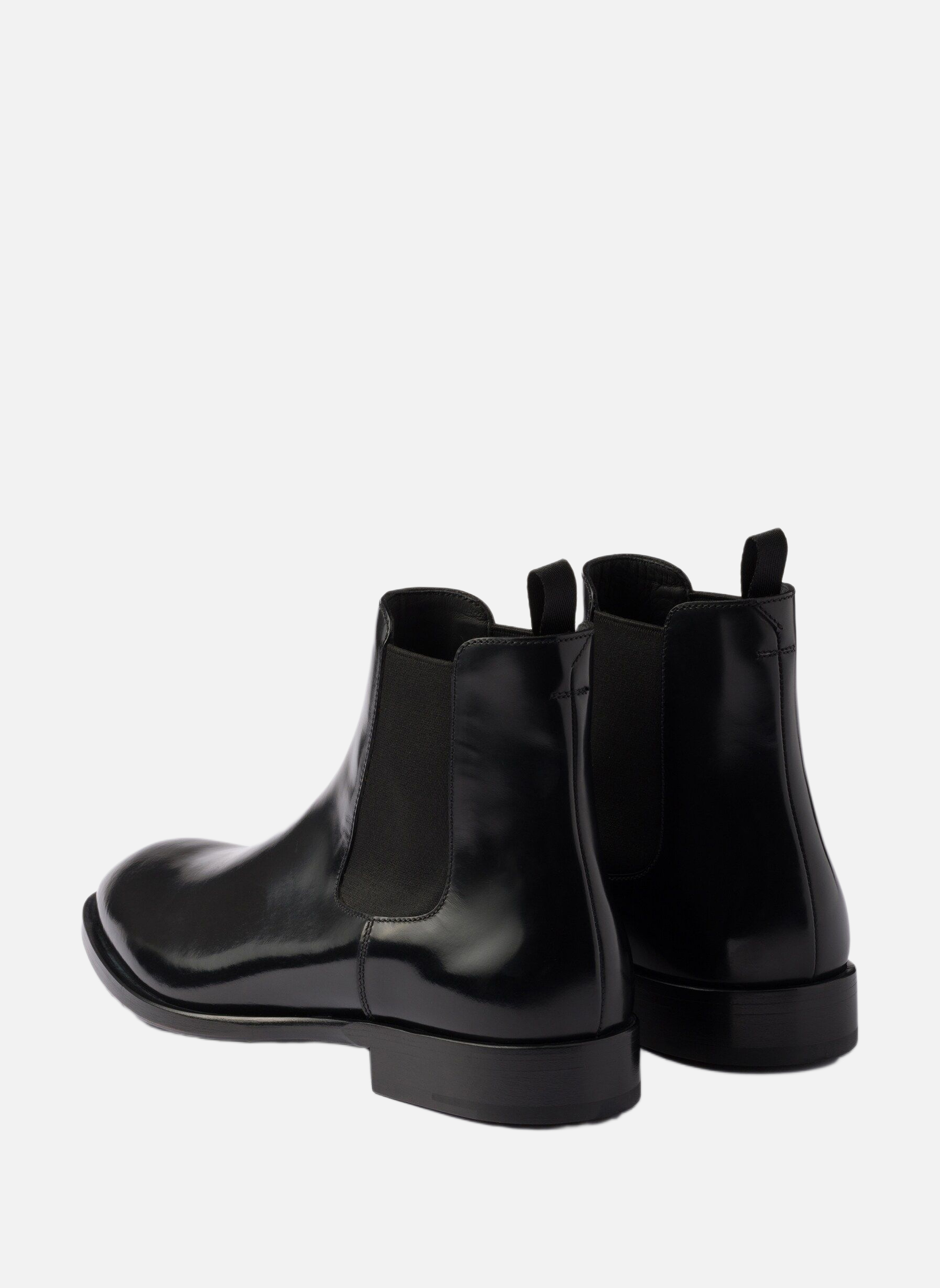 Bottines chelsea en cuir brossé PRADA Noir