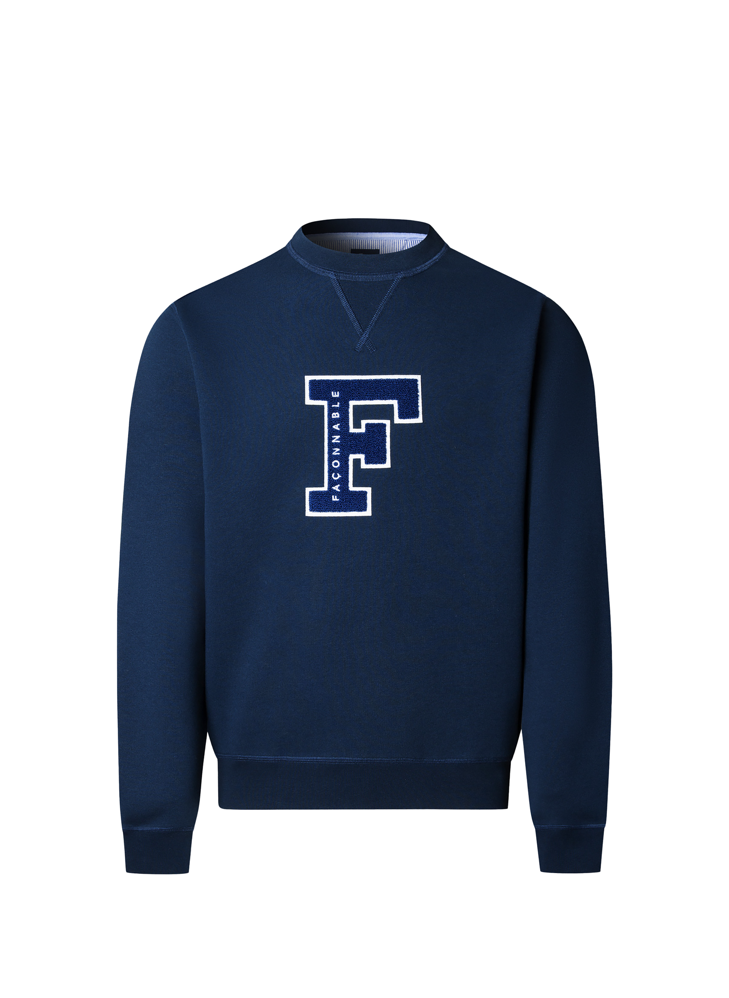 Sweatshirt à logo en coton mélangé FACONNABLE Bleu