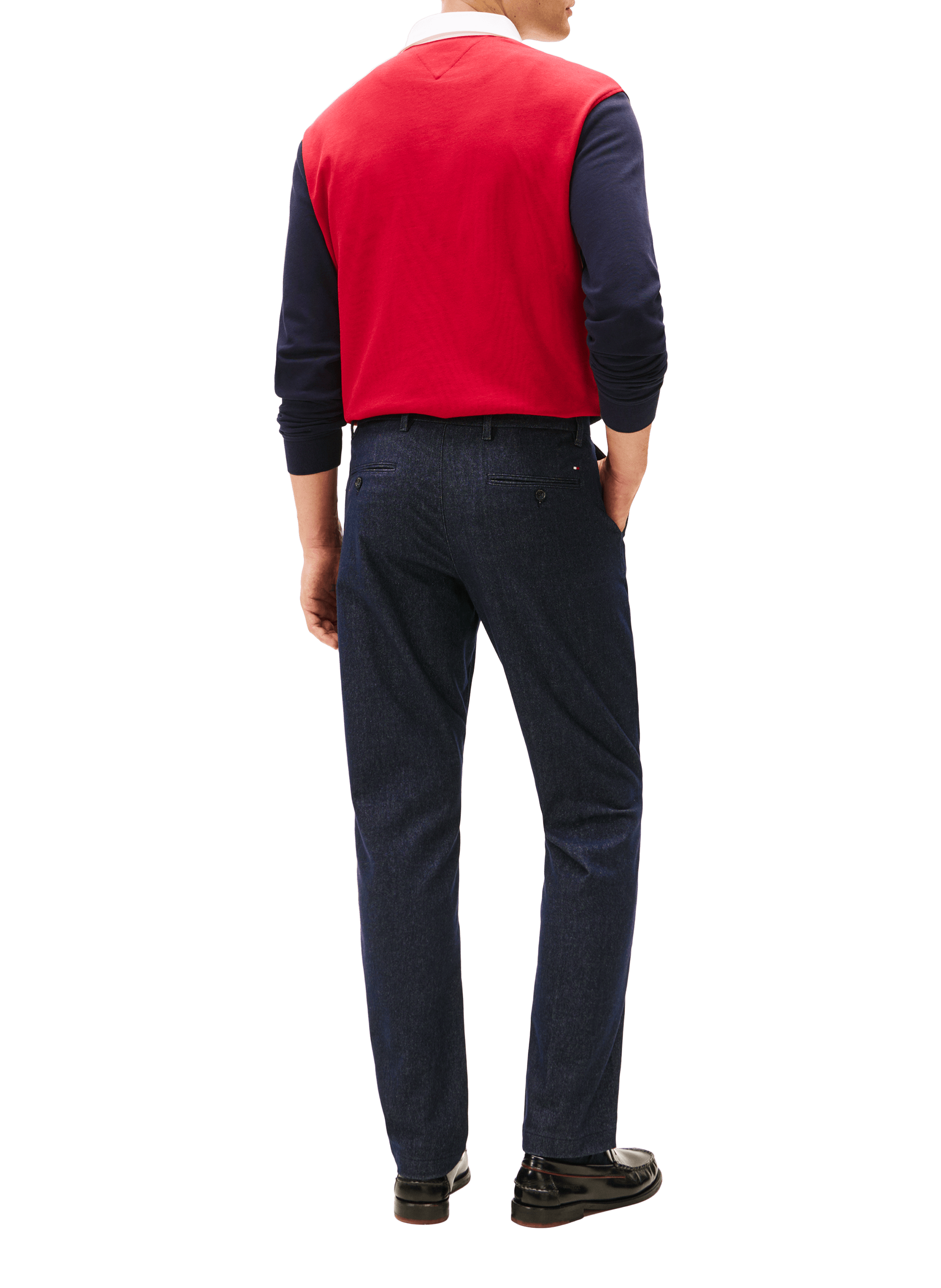 Cotton blend straight trousers TOMMY HILFIGER Blue