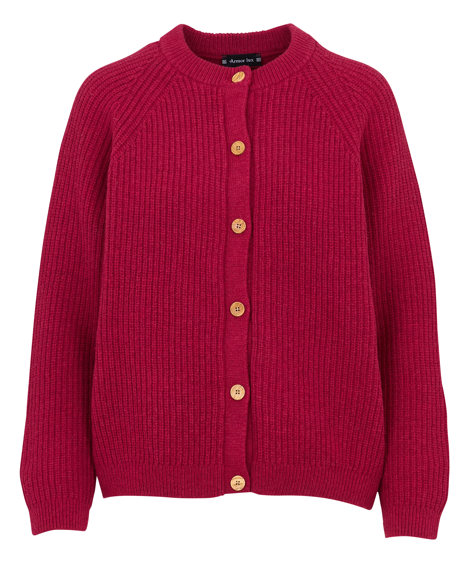 Cardigan boutonné en maille côtelée ARMOR-LUX Rouge