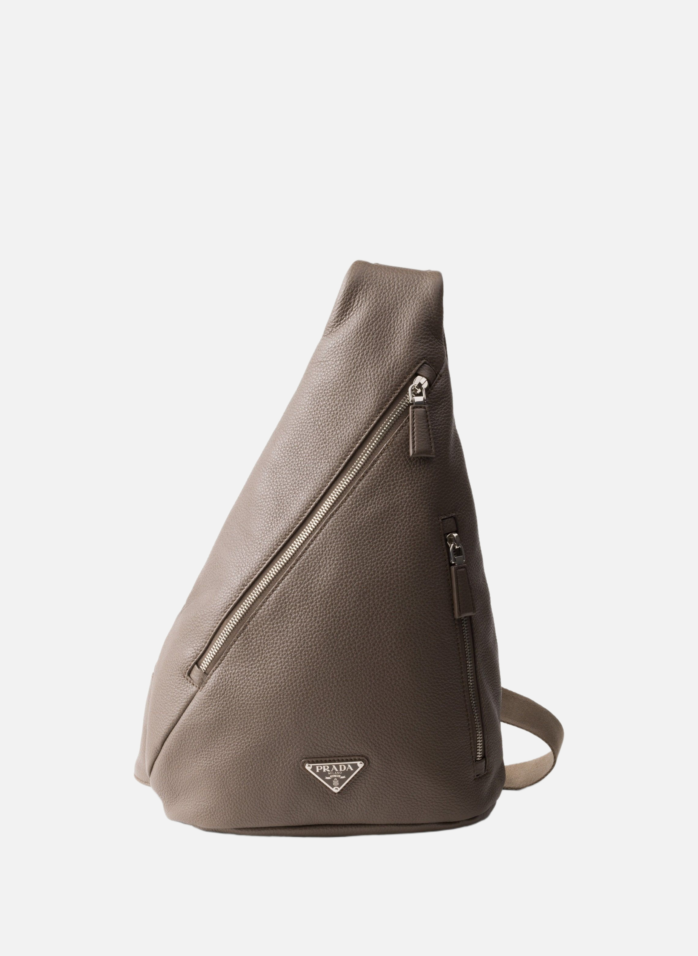 PRADA Sac prada cross en cuir Gris