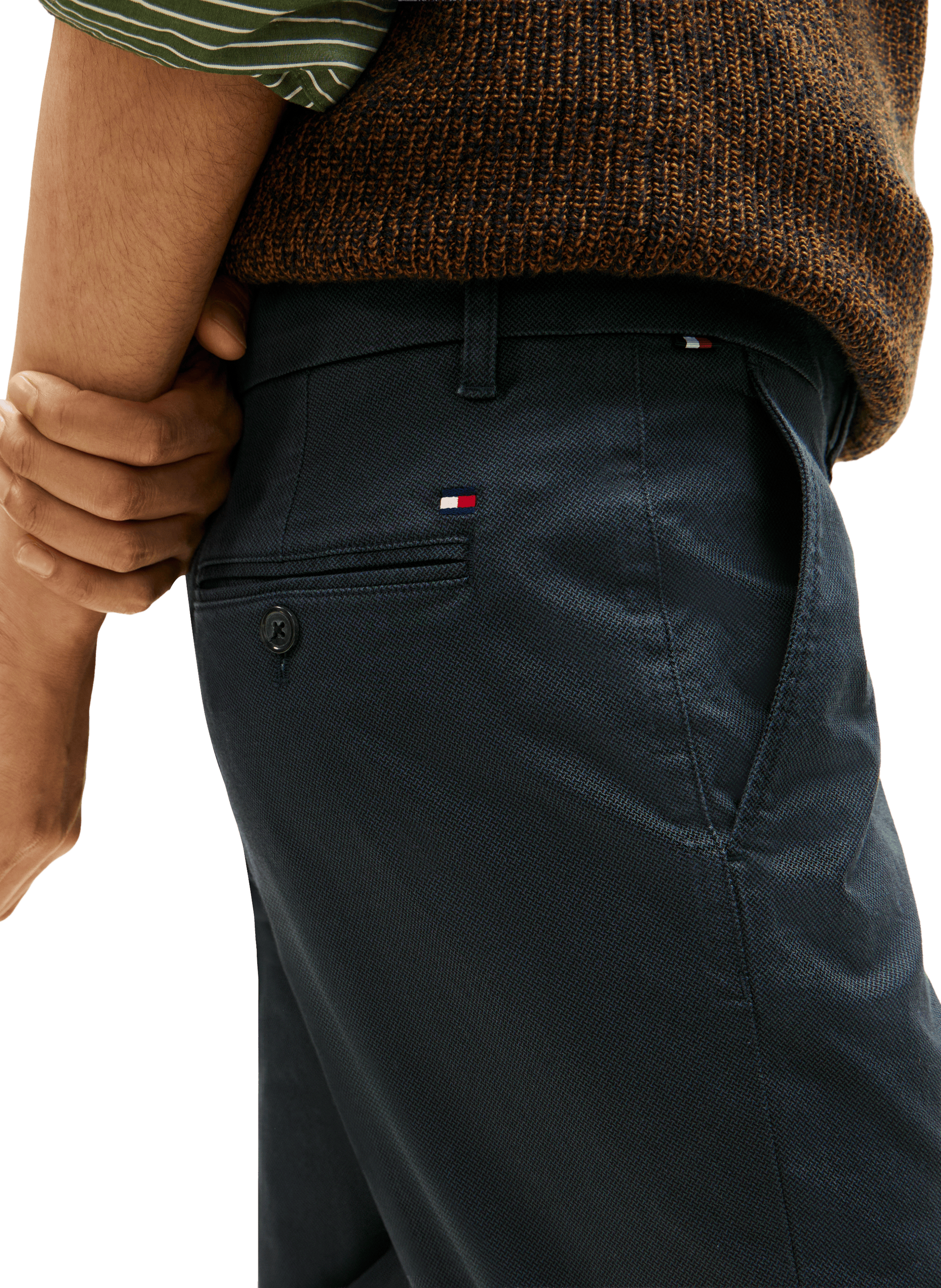 Pantalon coupe slim en coton TOMMY HILFIGER Bleu