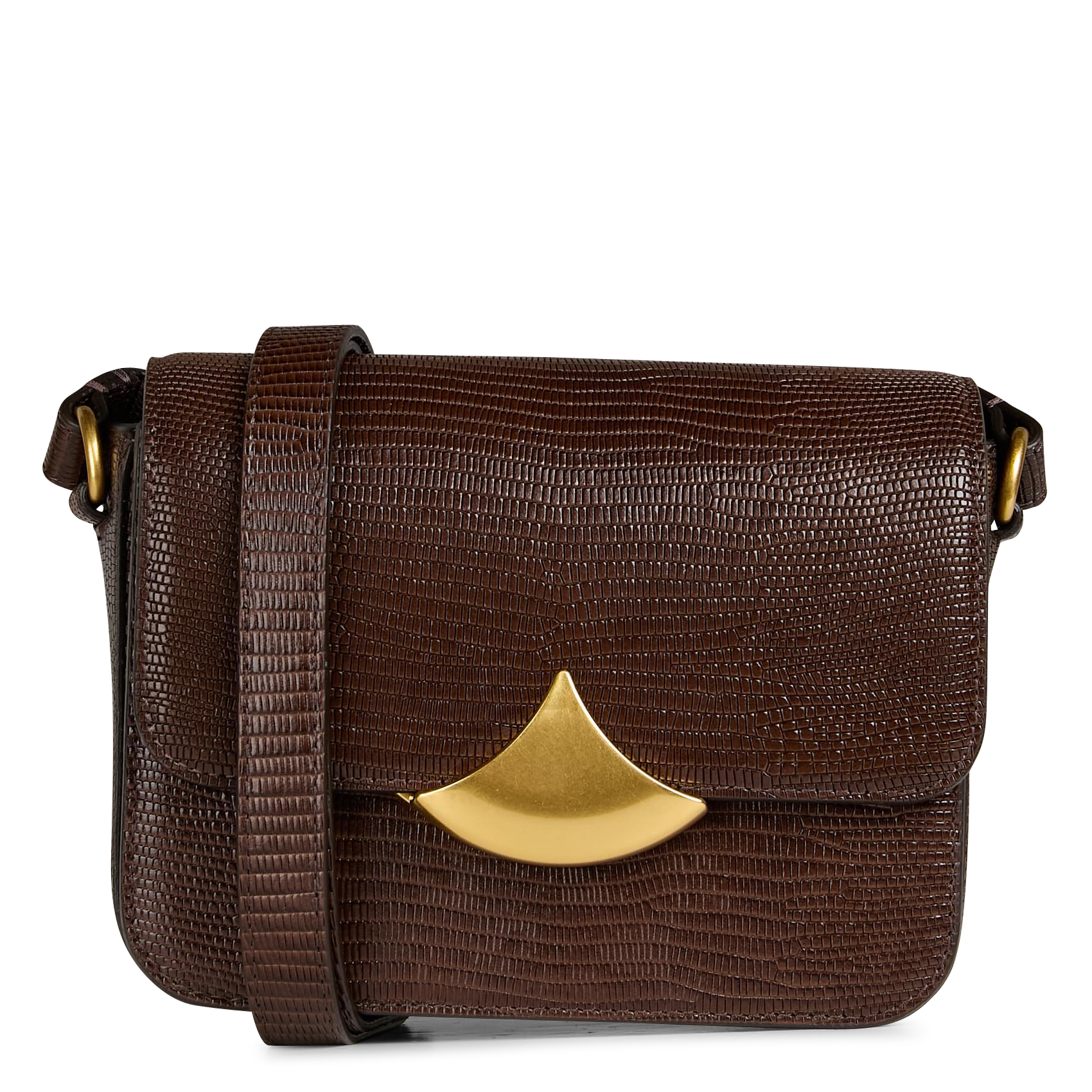 Sac bandoulière en cuir effet crocodile diviluz mimo e SESSUN Marron