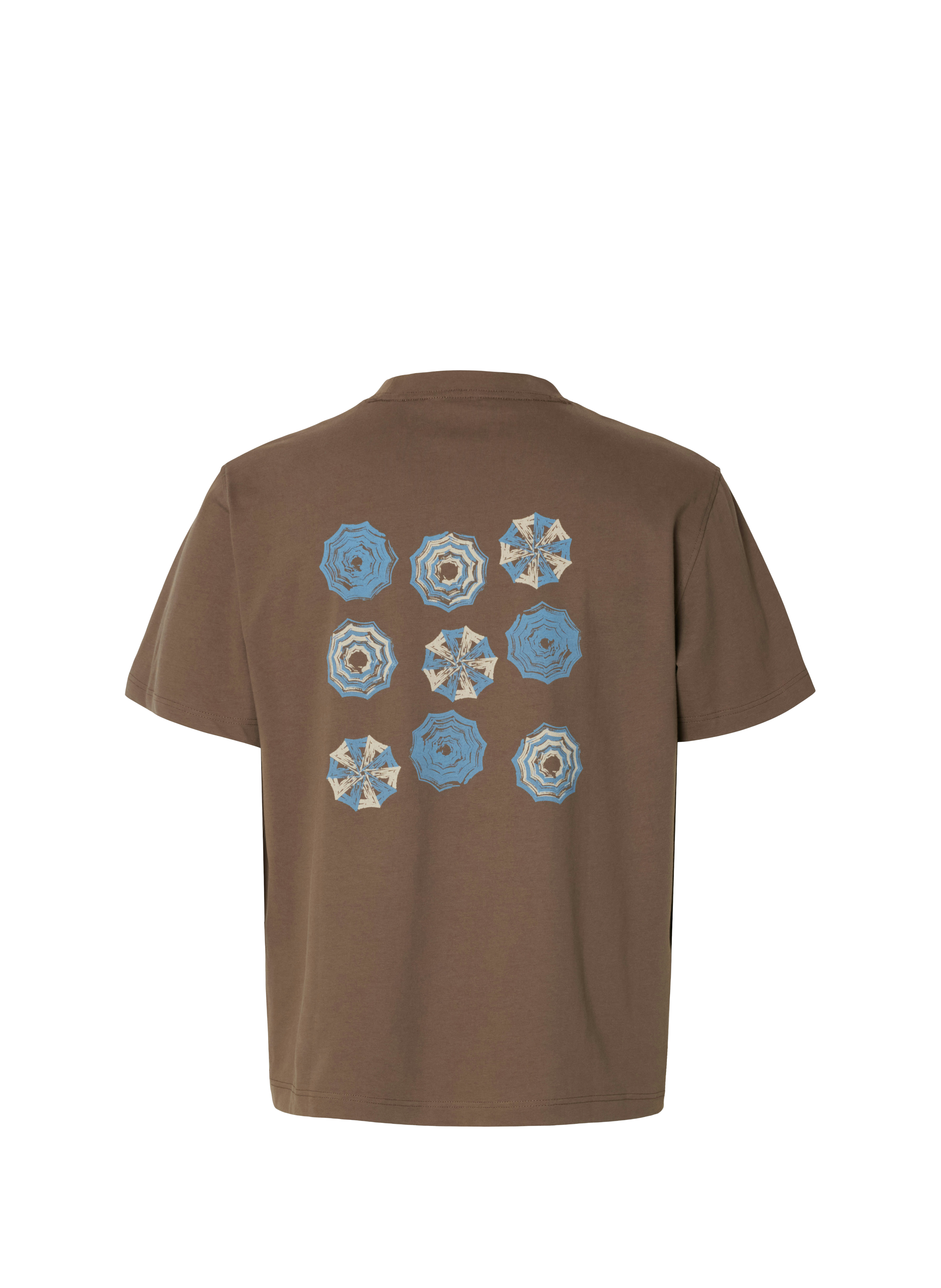 Cotton round-neck T-shirt SELECTED Brown