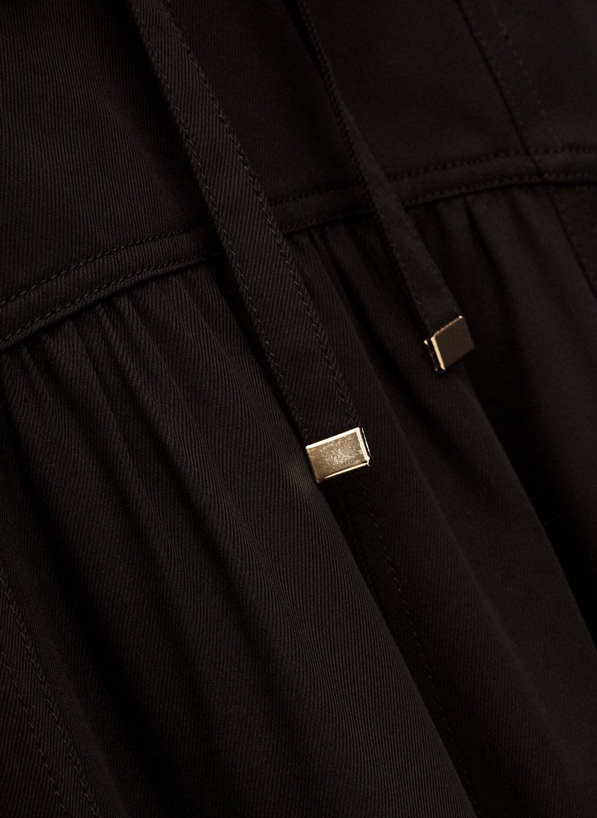 Jupe longue évasée unie à œillets ponia BA&SH Noir