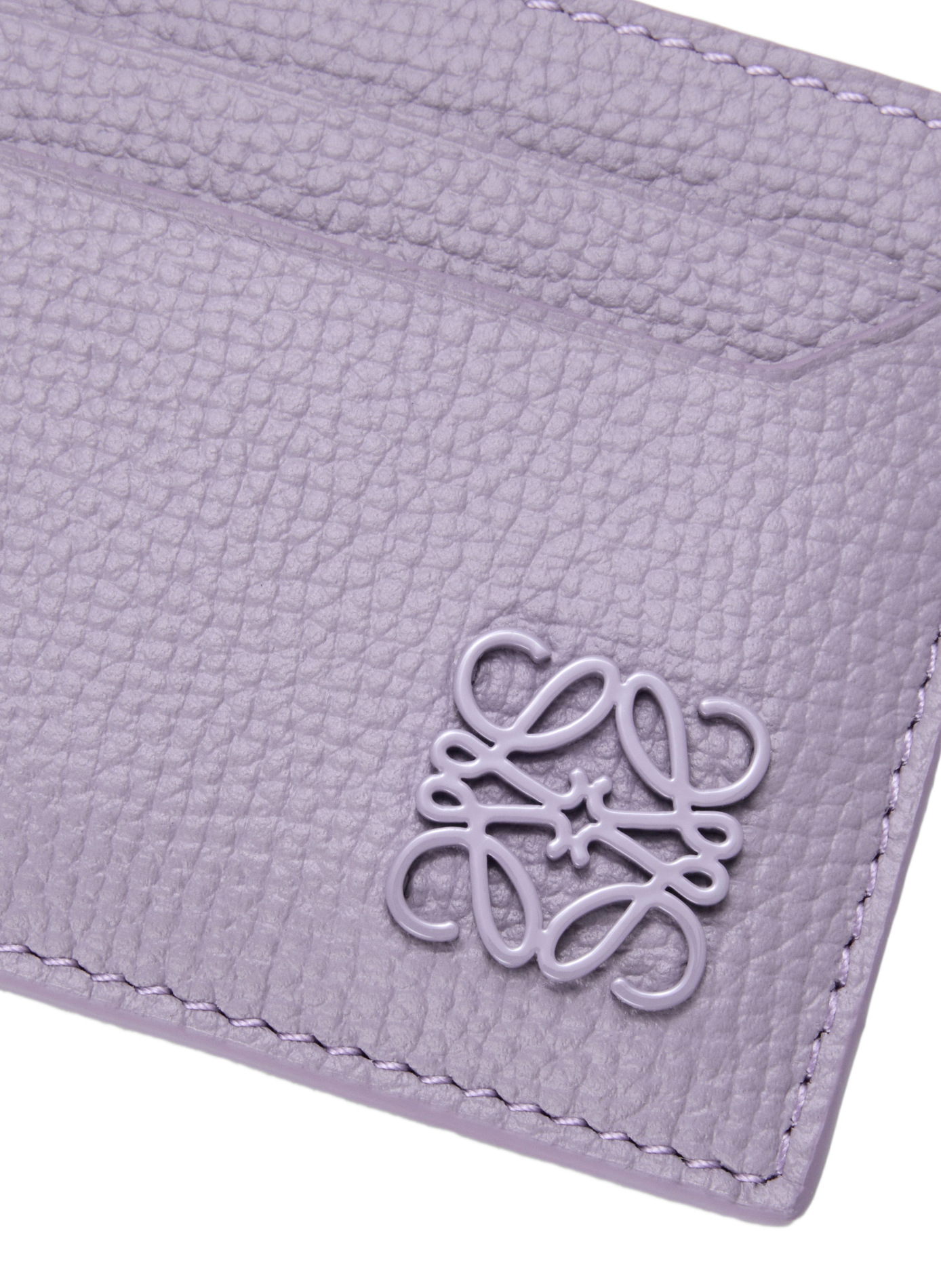 Porte-cartes simple Anagram en cuir de veau grainé LOEWE Violet