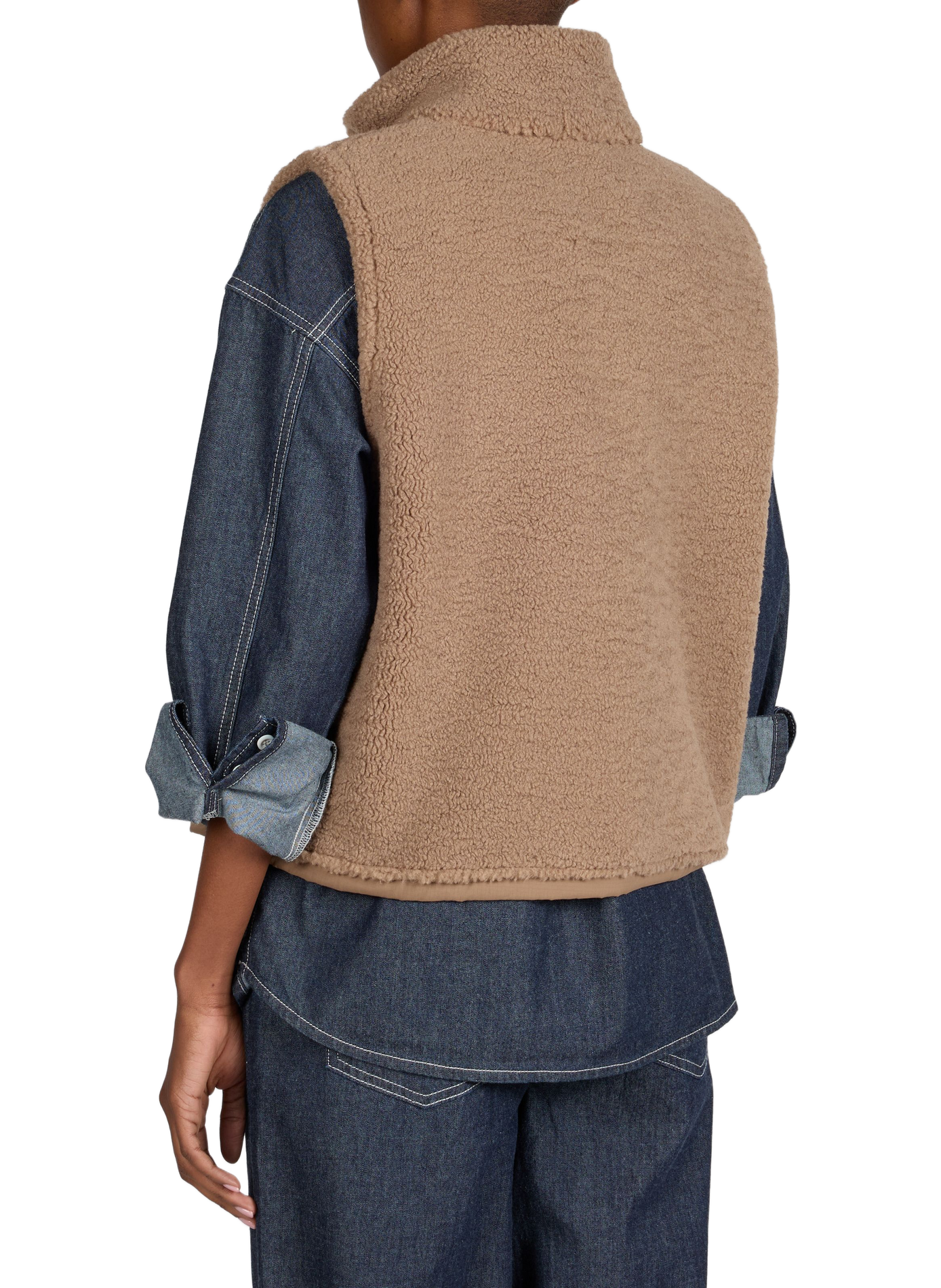 Gilet sans manches à col montant SAMSOE SAMSOE Marron