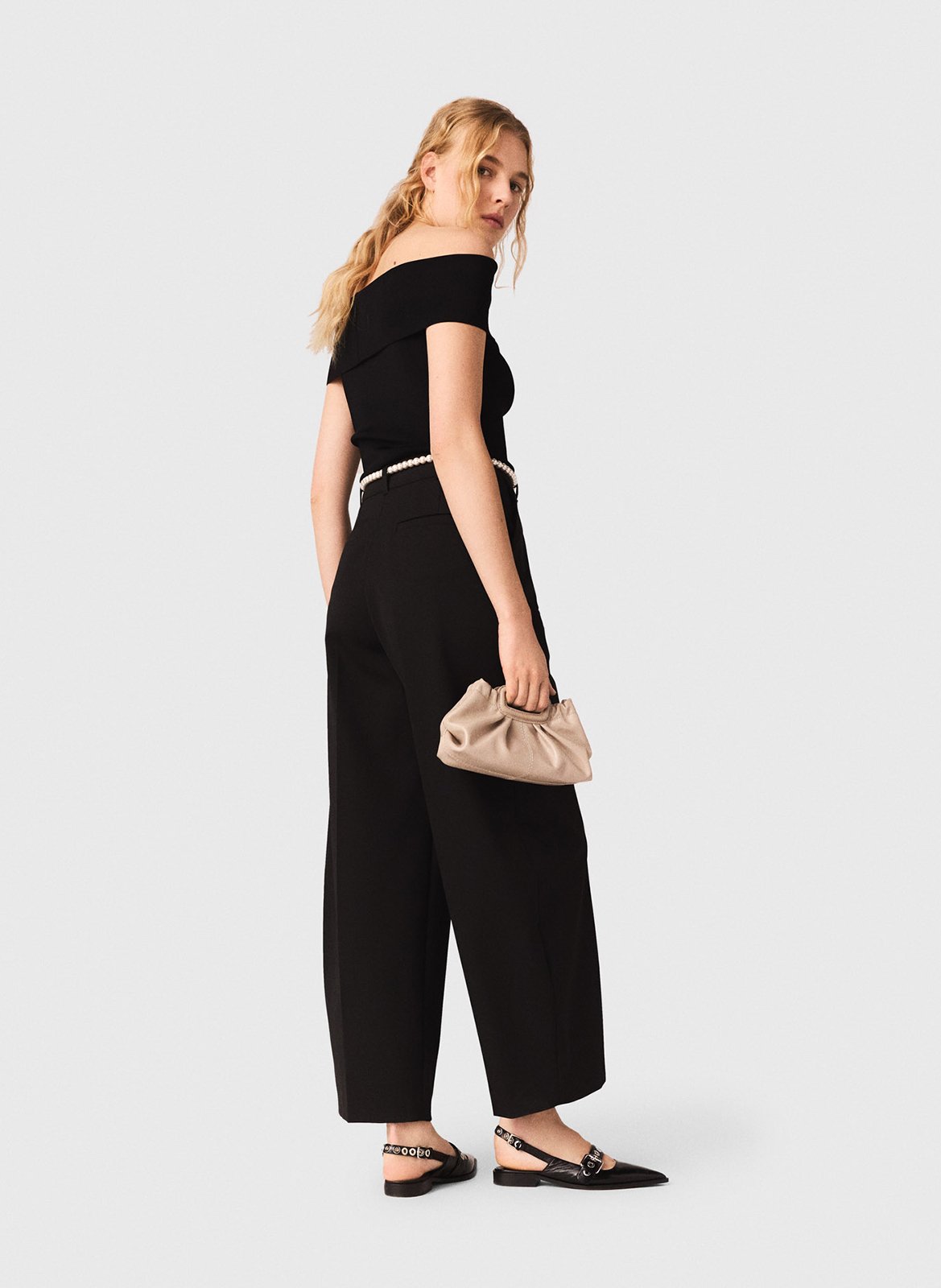 Top col bardot MAJE Noir