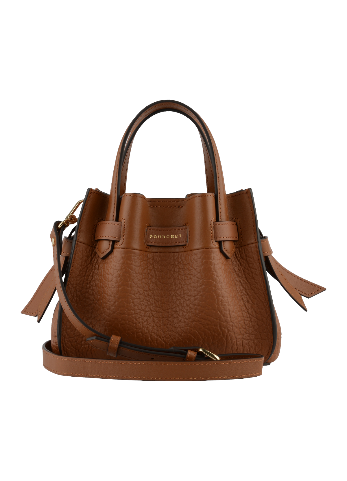 Blossom | Sac à main Nano en cuir de vachette POURCHET Marron