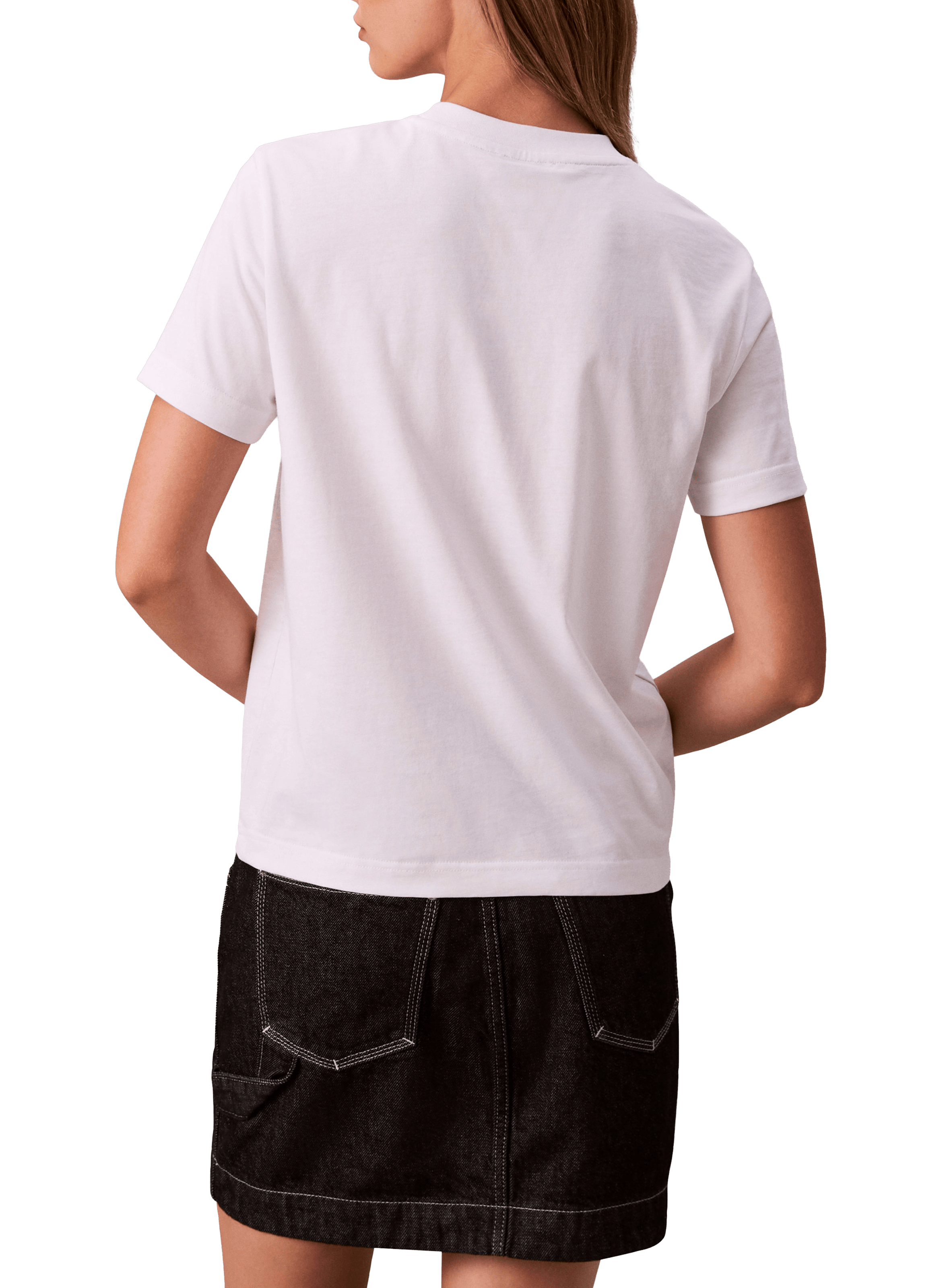 T-shirt col rond en coton CALVIN KLEIN Blanc