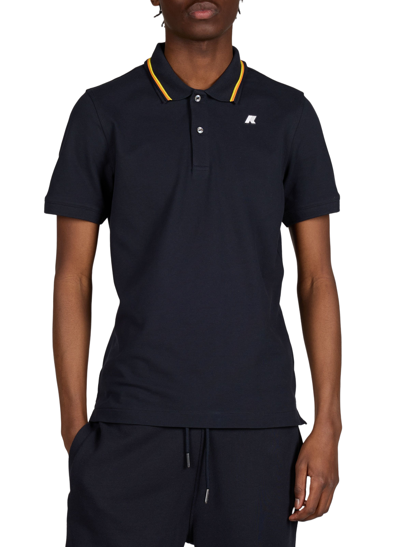 Polo manches courtes en coton mélangé K-WAY Bleu