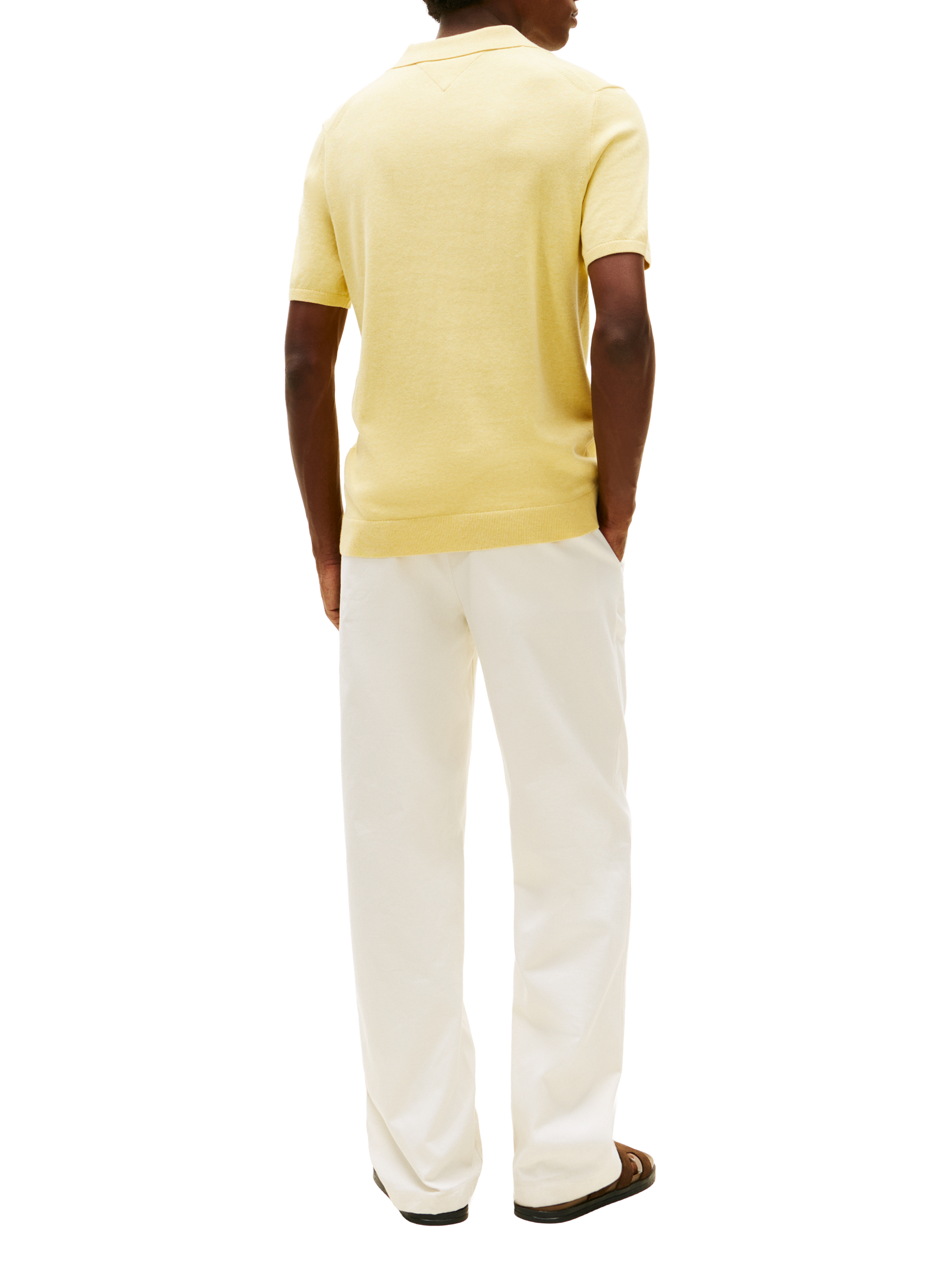 Polo rayé en coton TOMMY HILFIGER Jaune